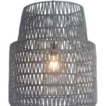 Gray Bell-Shaped Ceiling Lamp with Adjustable Cord and Zig Zag Shade 8 Gray Bell-Shaped Ceiling Lamp with Adjustable Cord and Zig Zag Shade