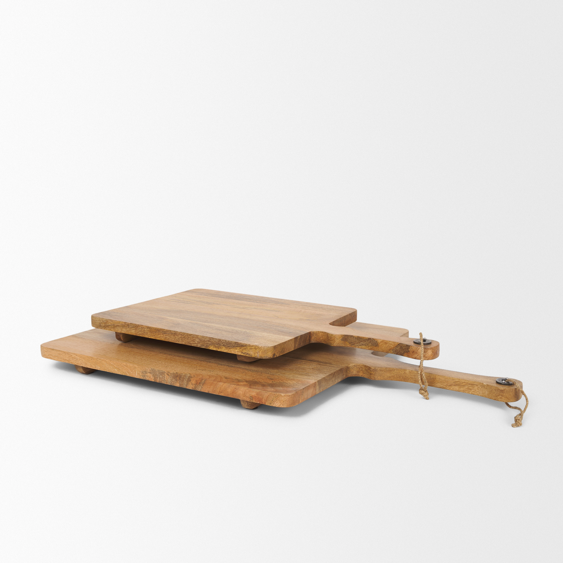 khana natural solid wood square serving boards