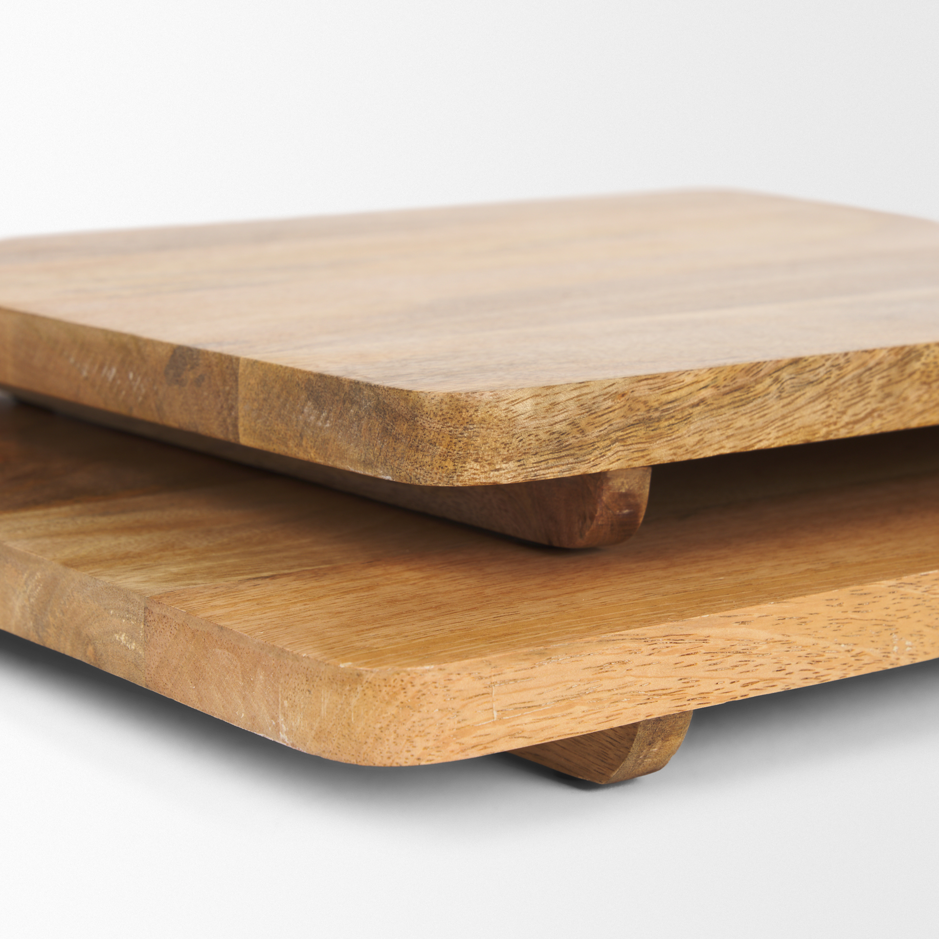 khana natural solid wood square serving boards