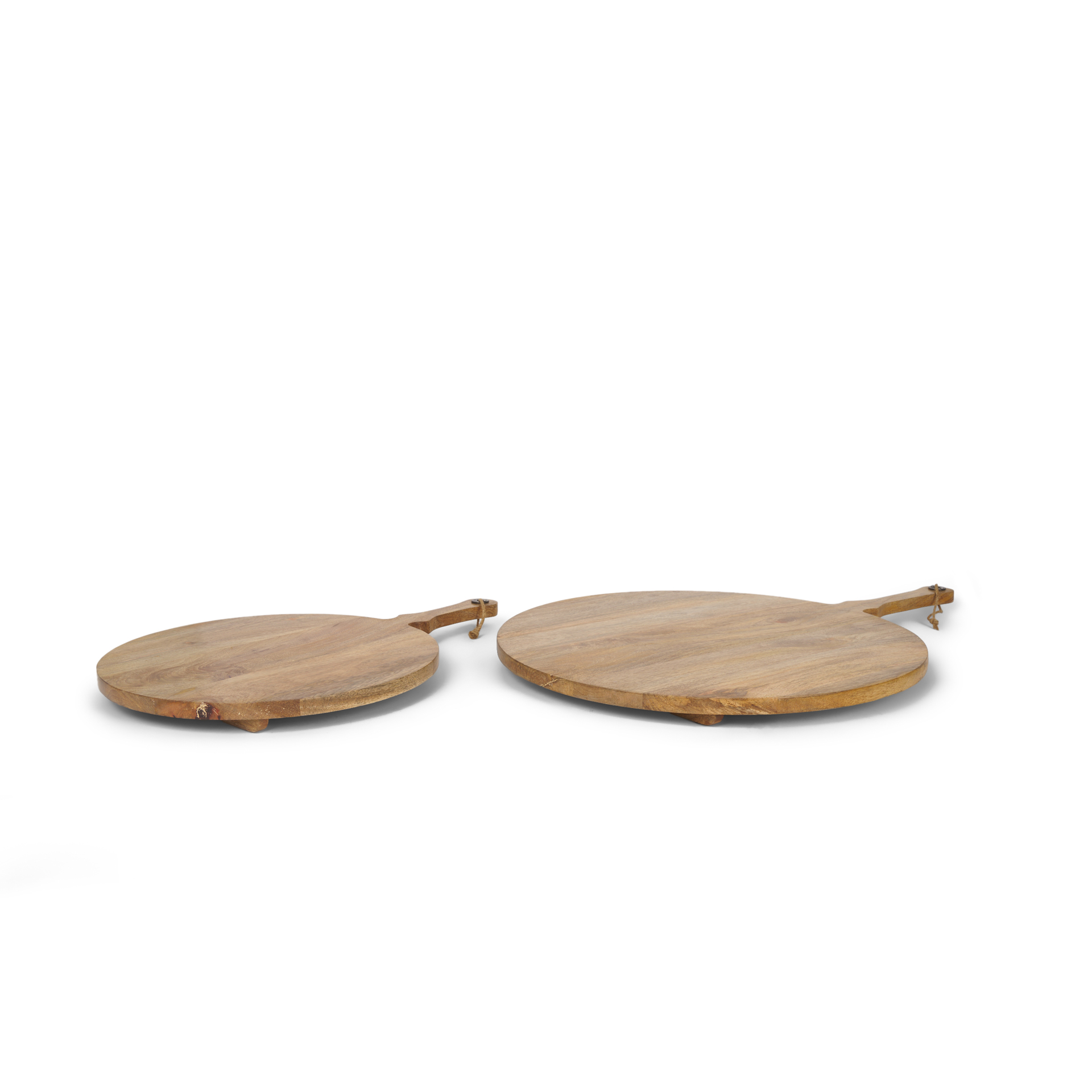 karana natural solid wood round serving boards