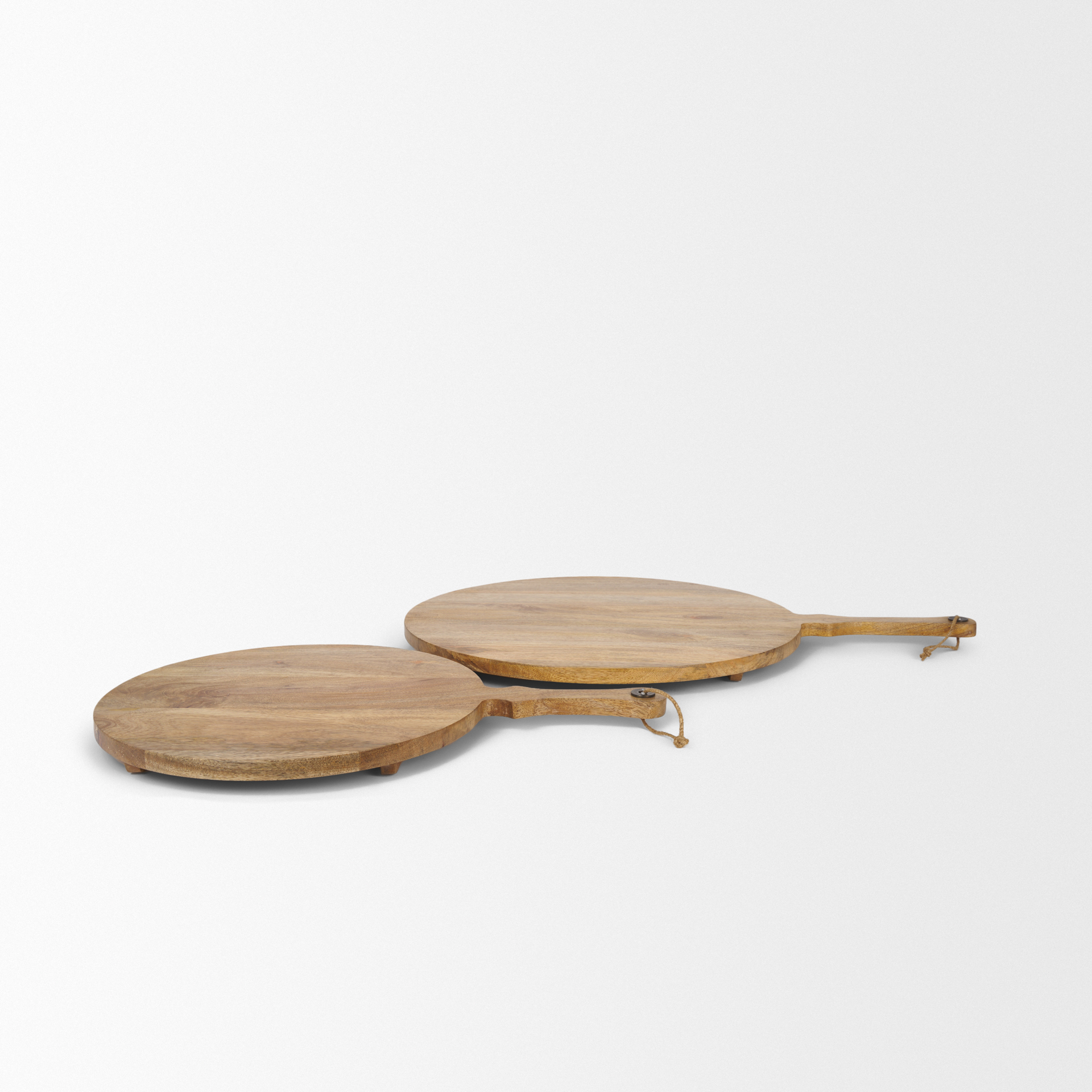 karana natural solid wood round serving boards