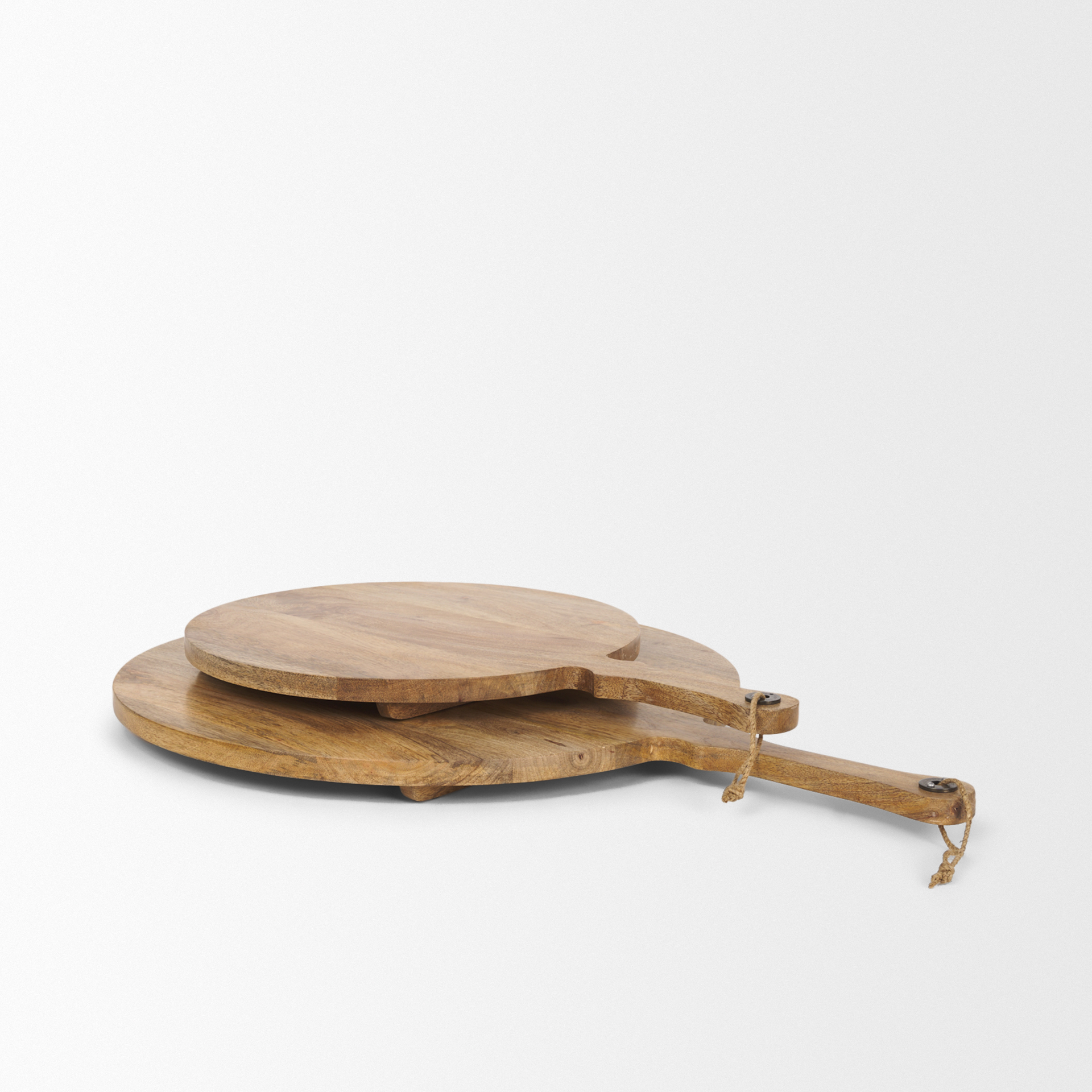 karana natural solid wood round serving boards