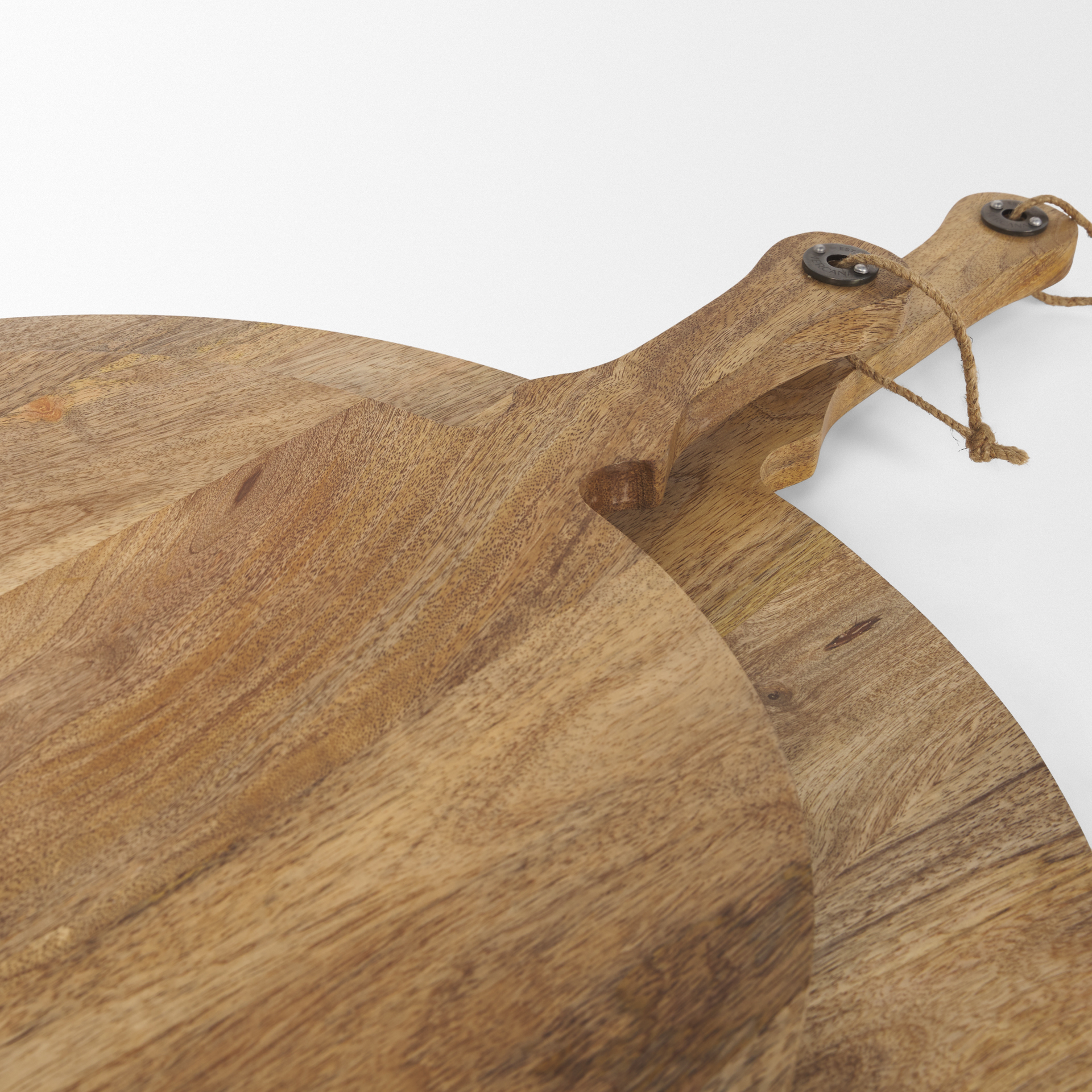 karana natural solid wood round serving boards