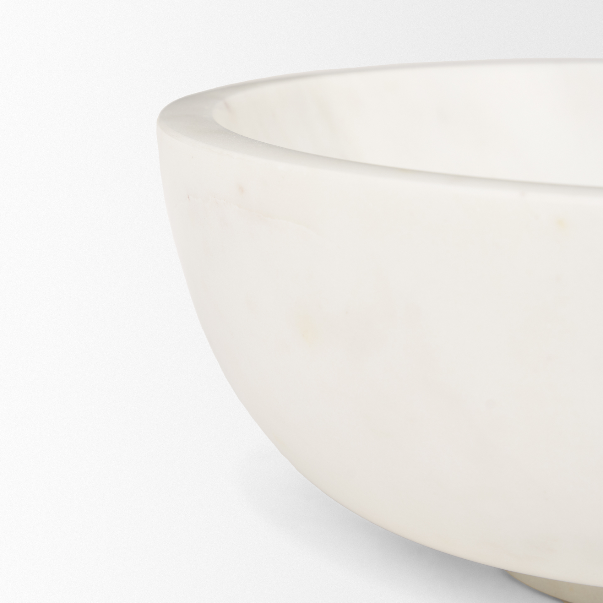 katora large premium solid white marble bowl