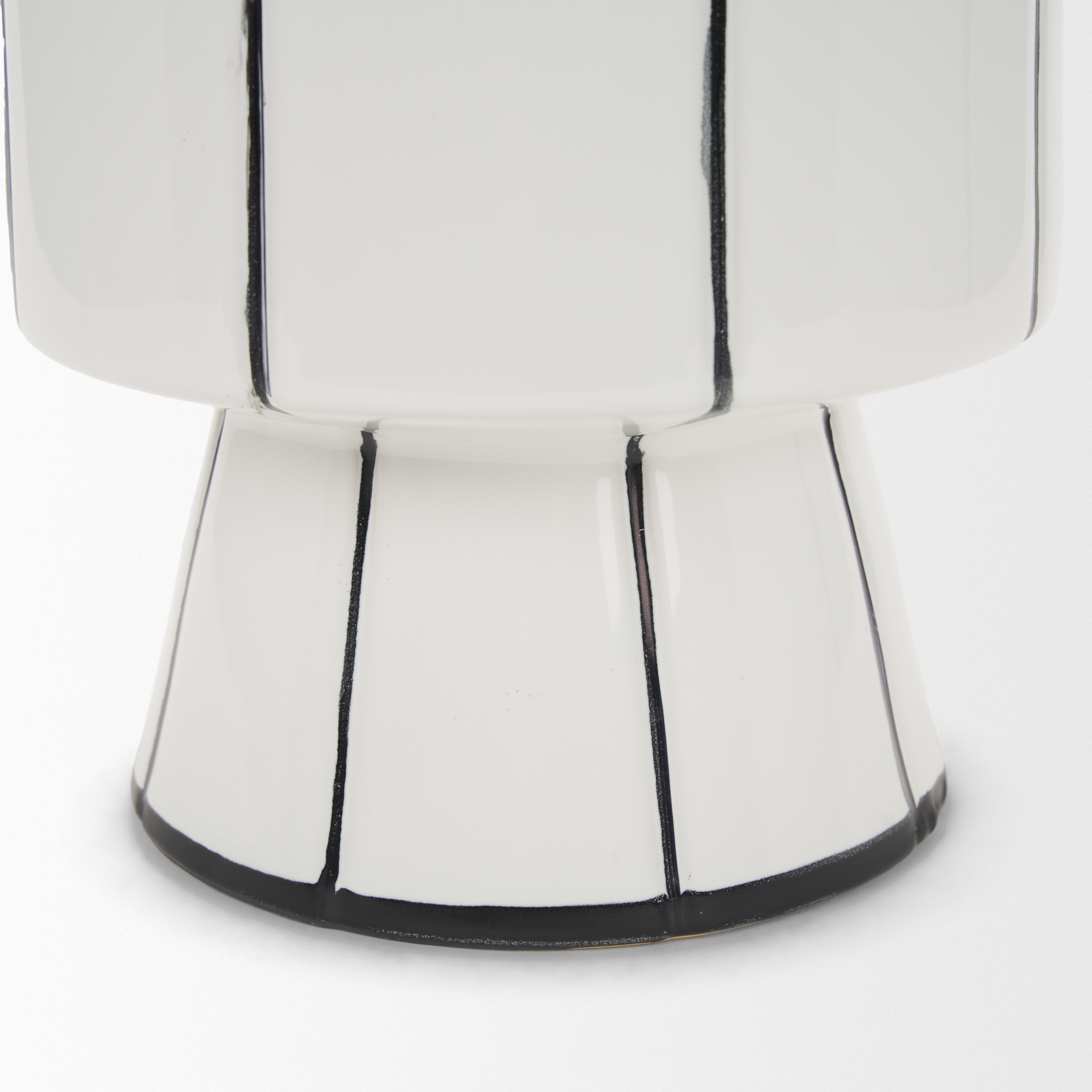 dinah small white w/ black stripes ceramic vase