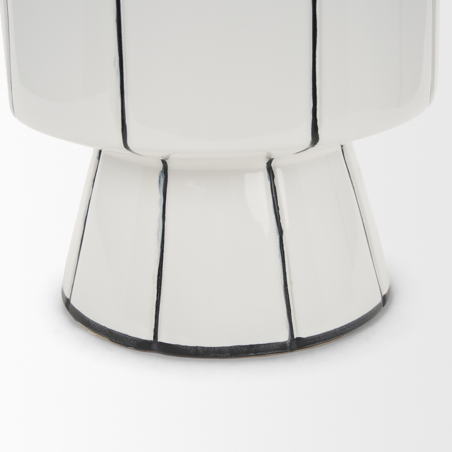 dinah large white w/ black stripes ceramic vase