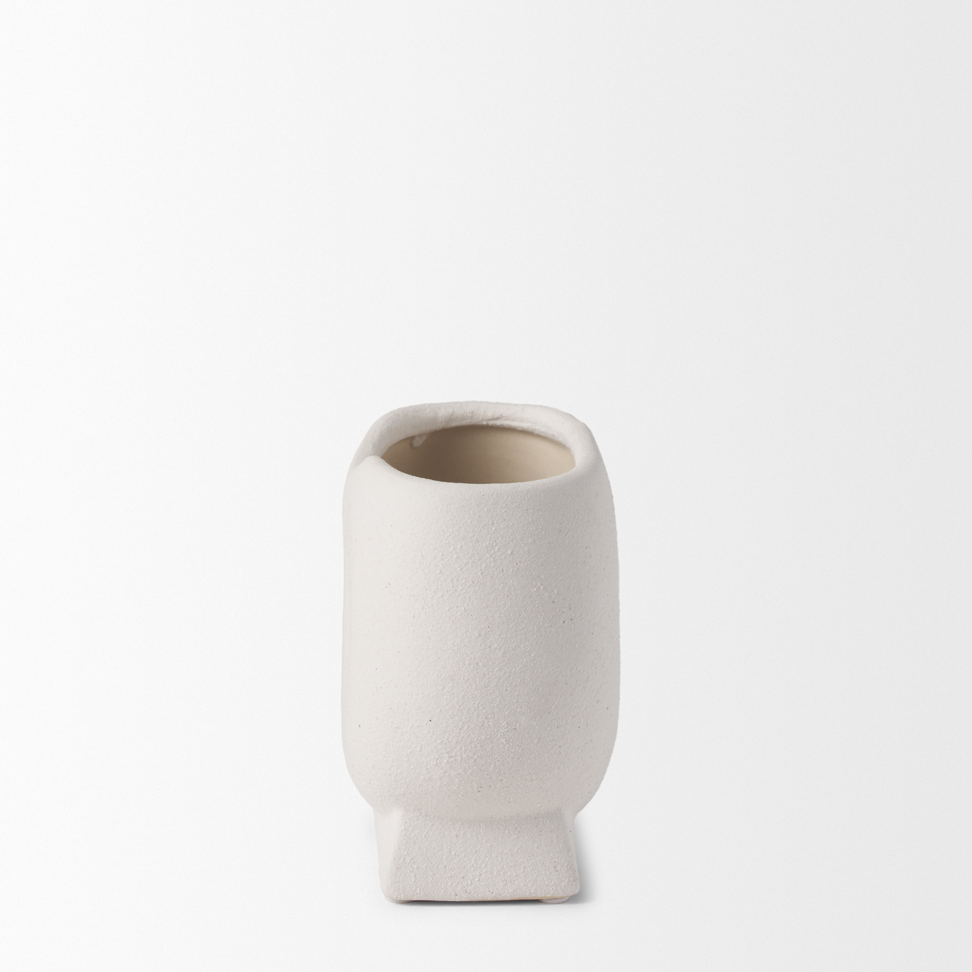 darian small textured matte white ceramic vase