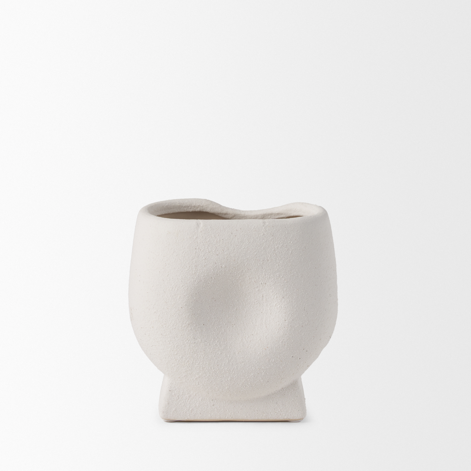 darian small textured matte white ceramic vase
