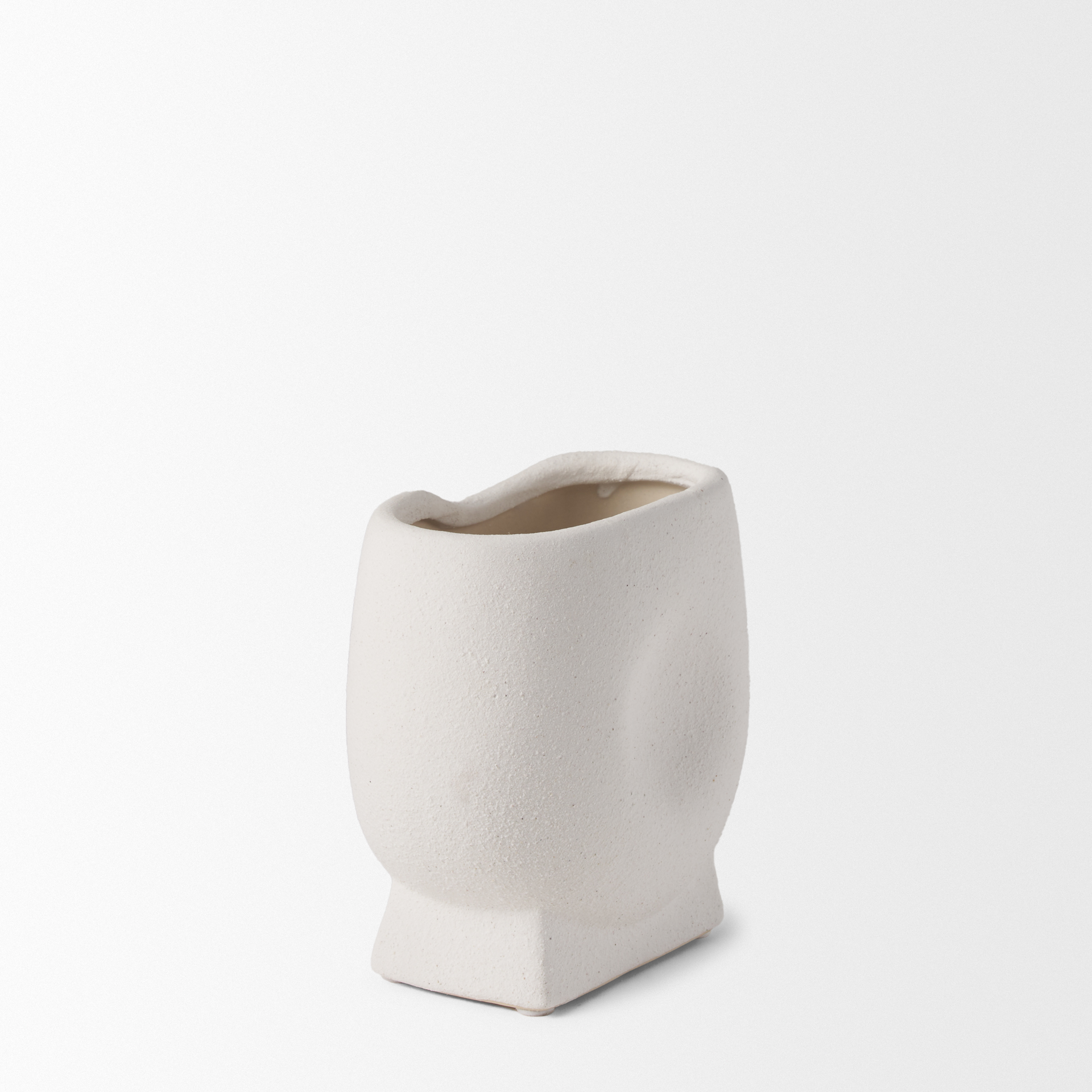darian small textured matte white ceramic vase
