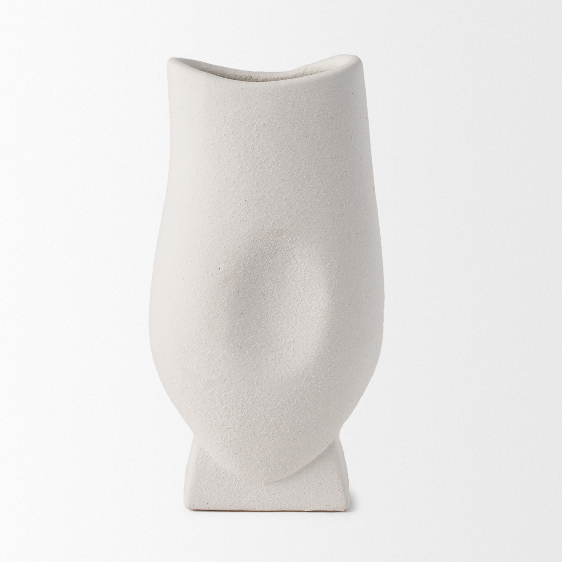 darian tall textured matte white ceramic vase