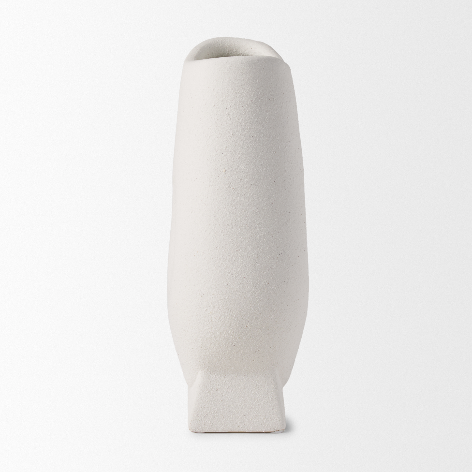 darian tall textured matte white ceramic vase