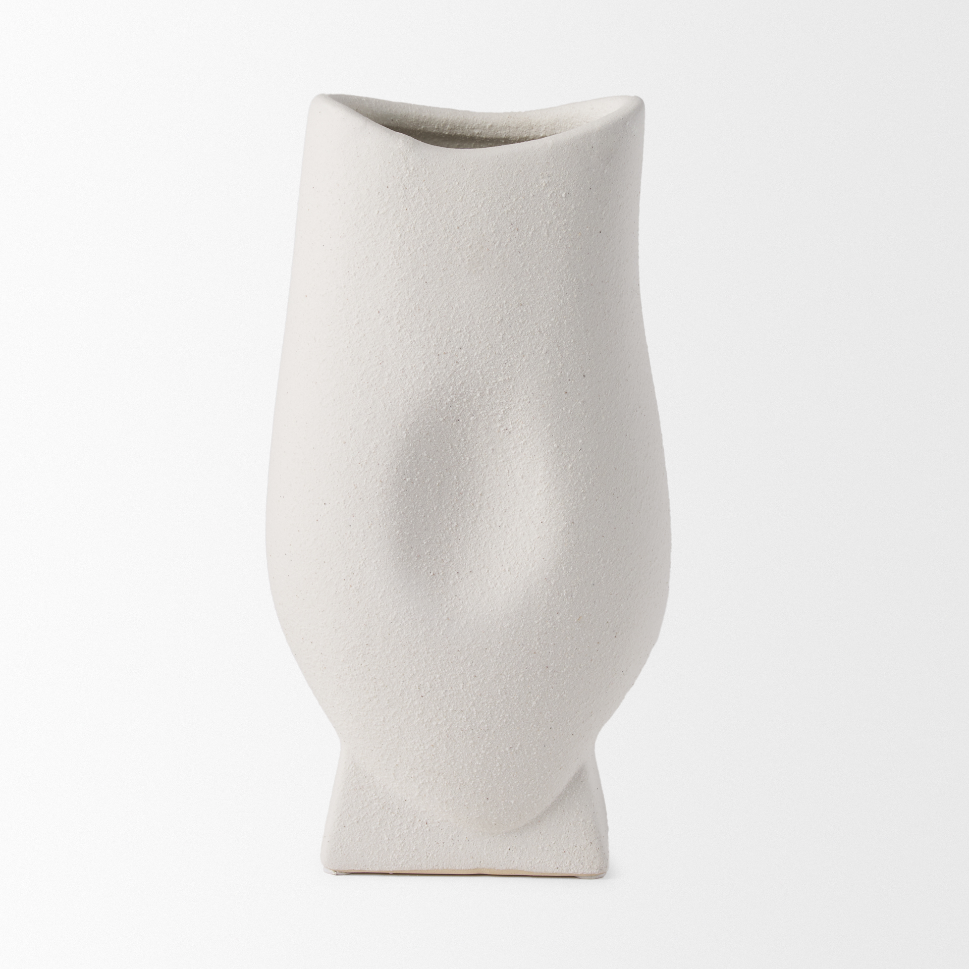 darian tall textured matte white ceramic vase