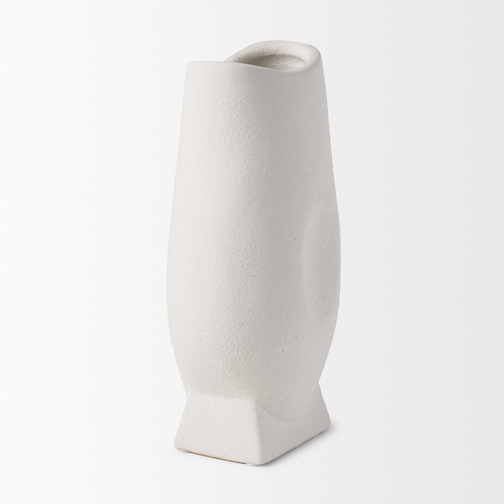 darian tall textured matte white ceramic vase