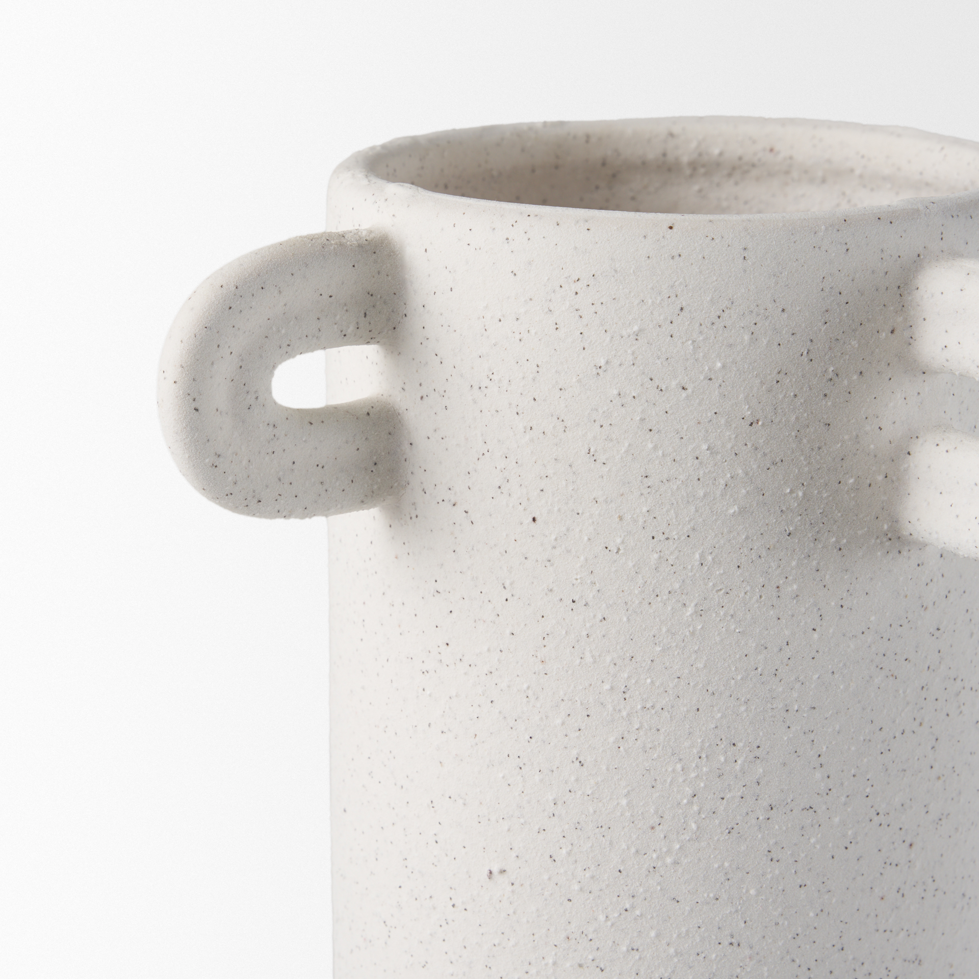 dylan tall textured off white w/ handles ceramic vase
