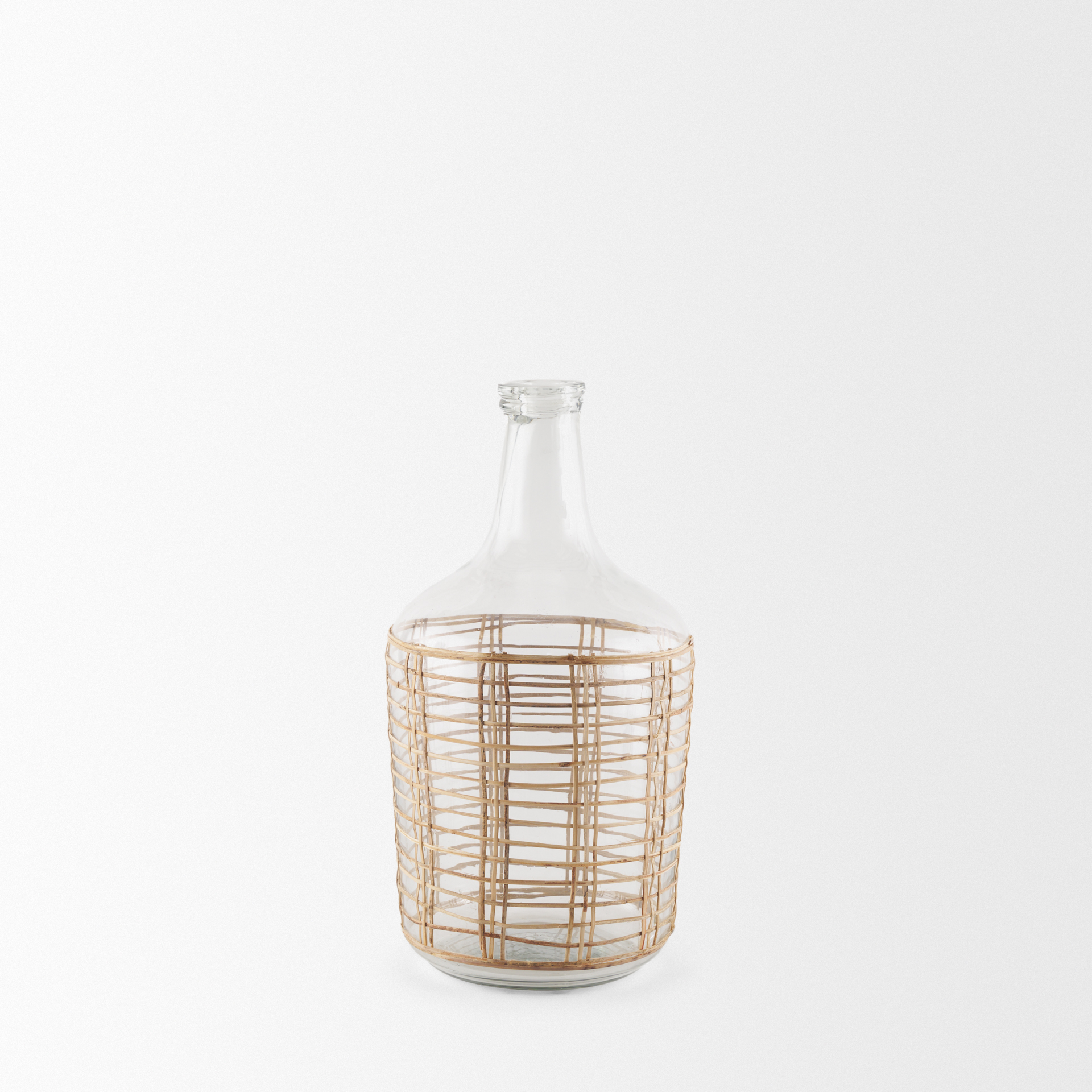 troian medium rattan wrapped glass bottle
