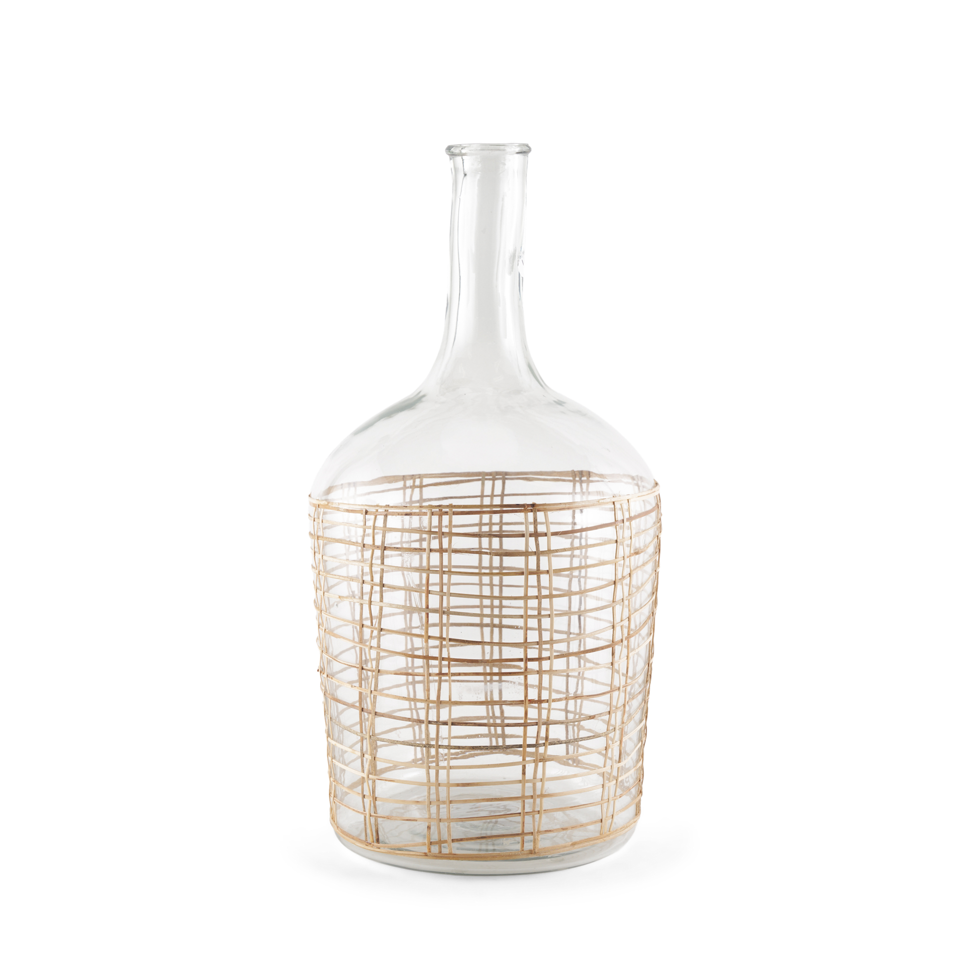 troian large rattan wrapped glass bottle