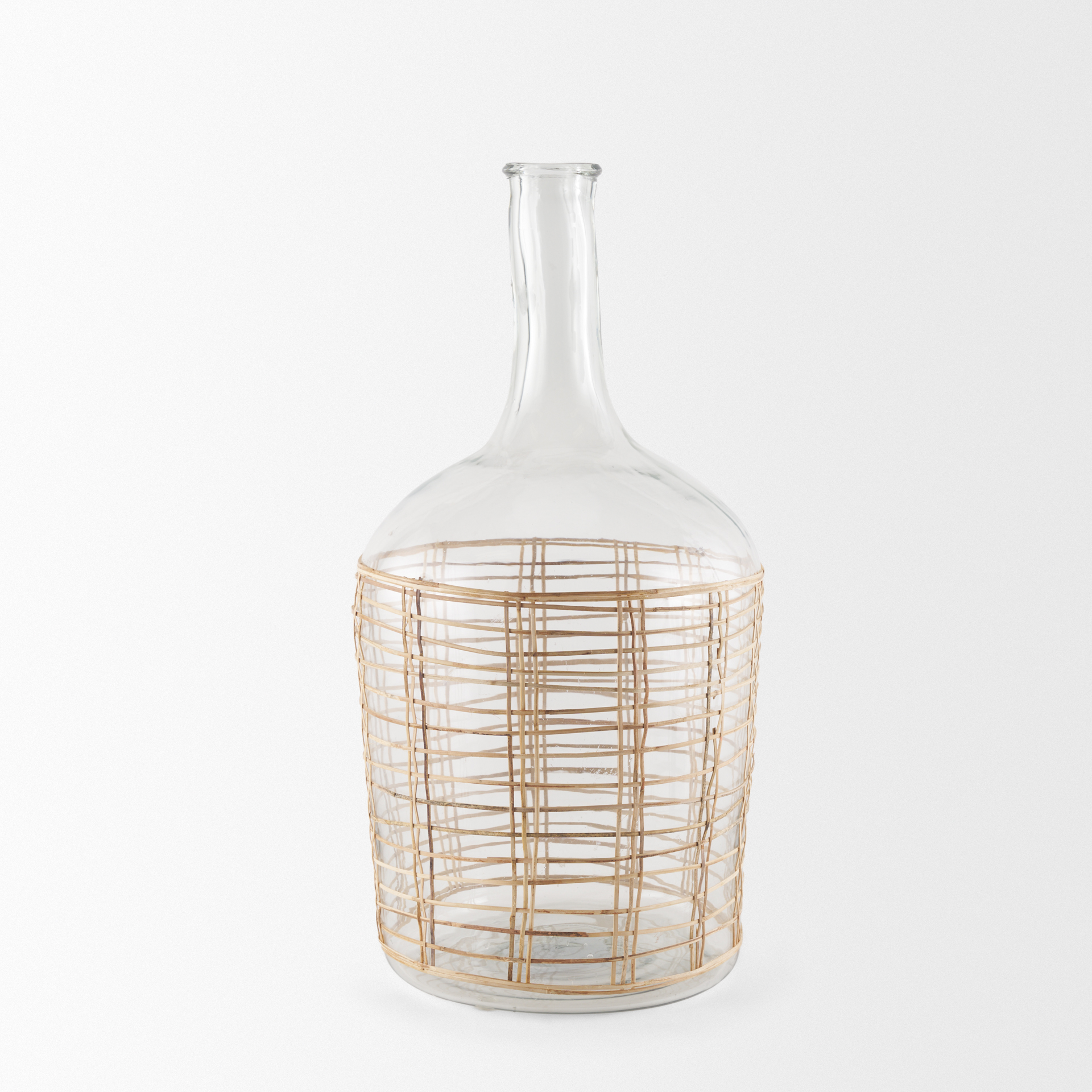 troian large rattan wrapped glass bottle