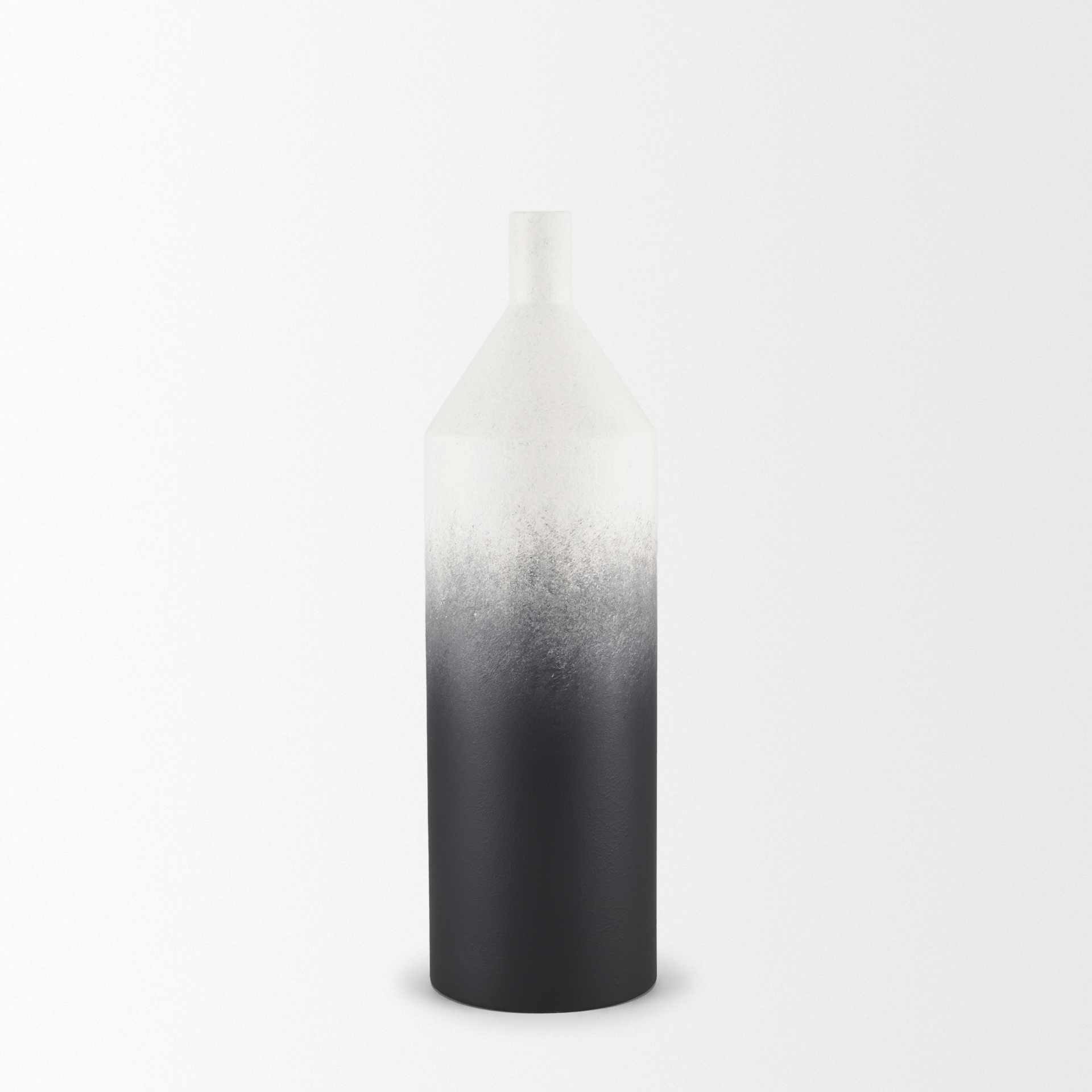 townley small white w/ black ombre metal vase