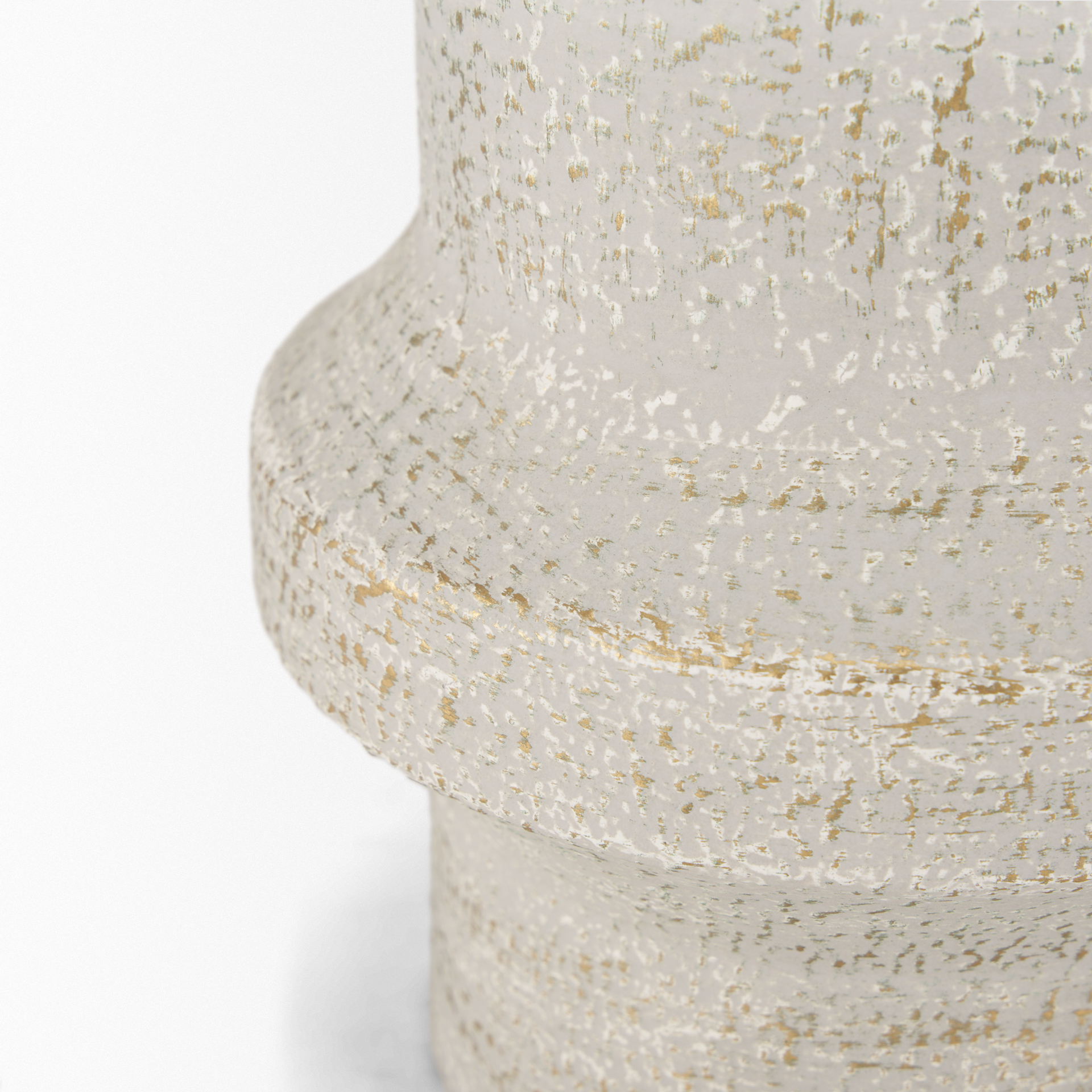 tovah tall textured white w/ gold metal vase