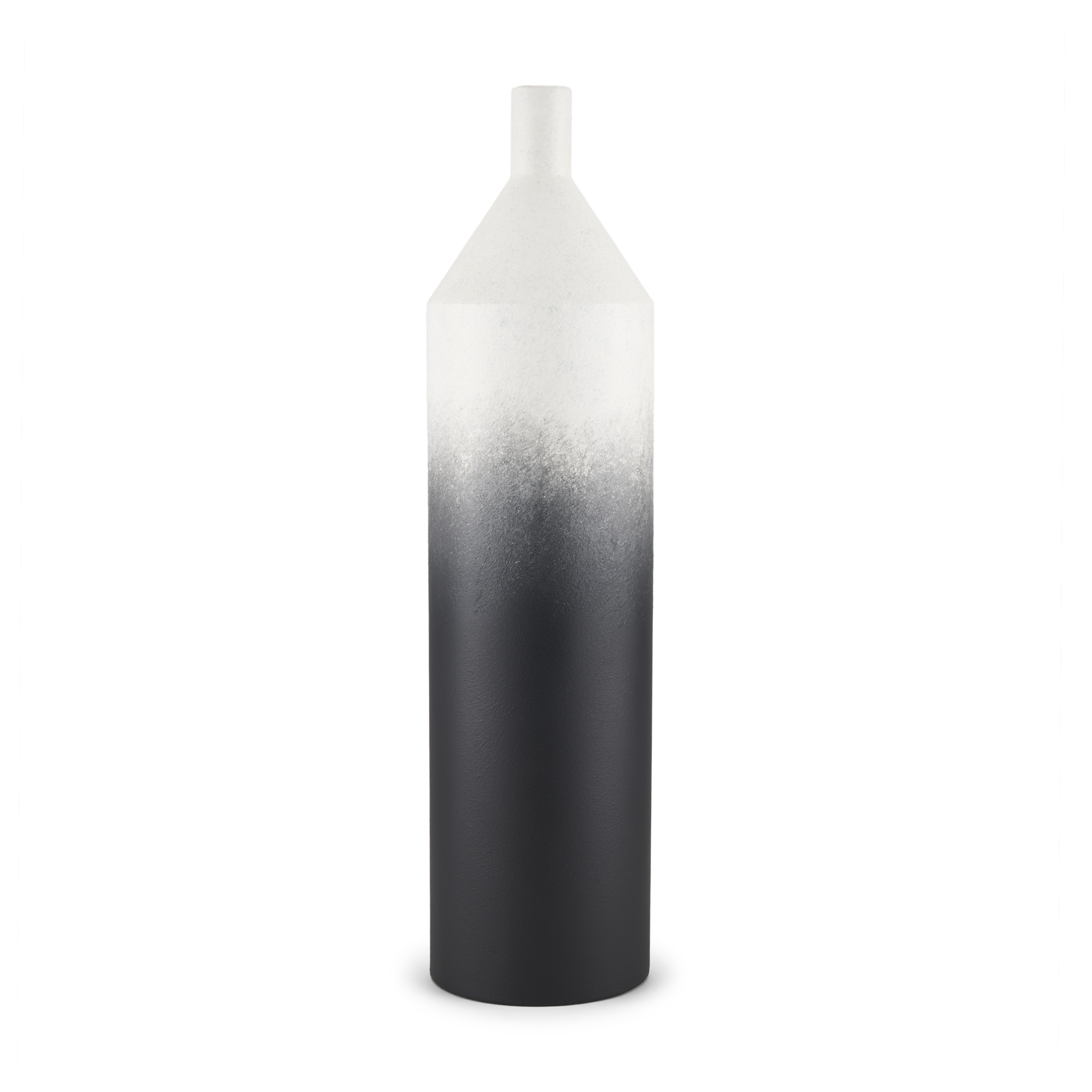 townley tall white w/ black ombre metal vase