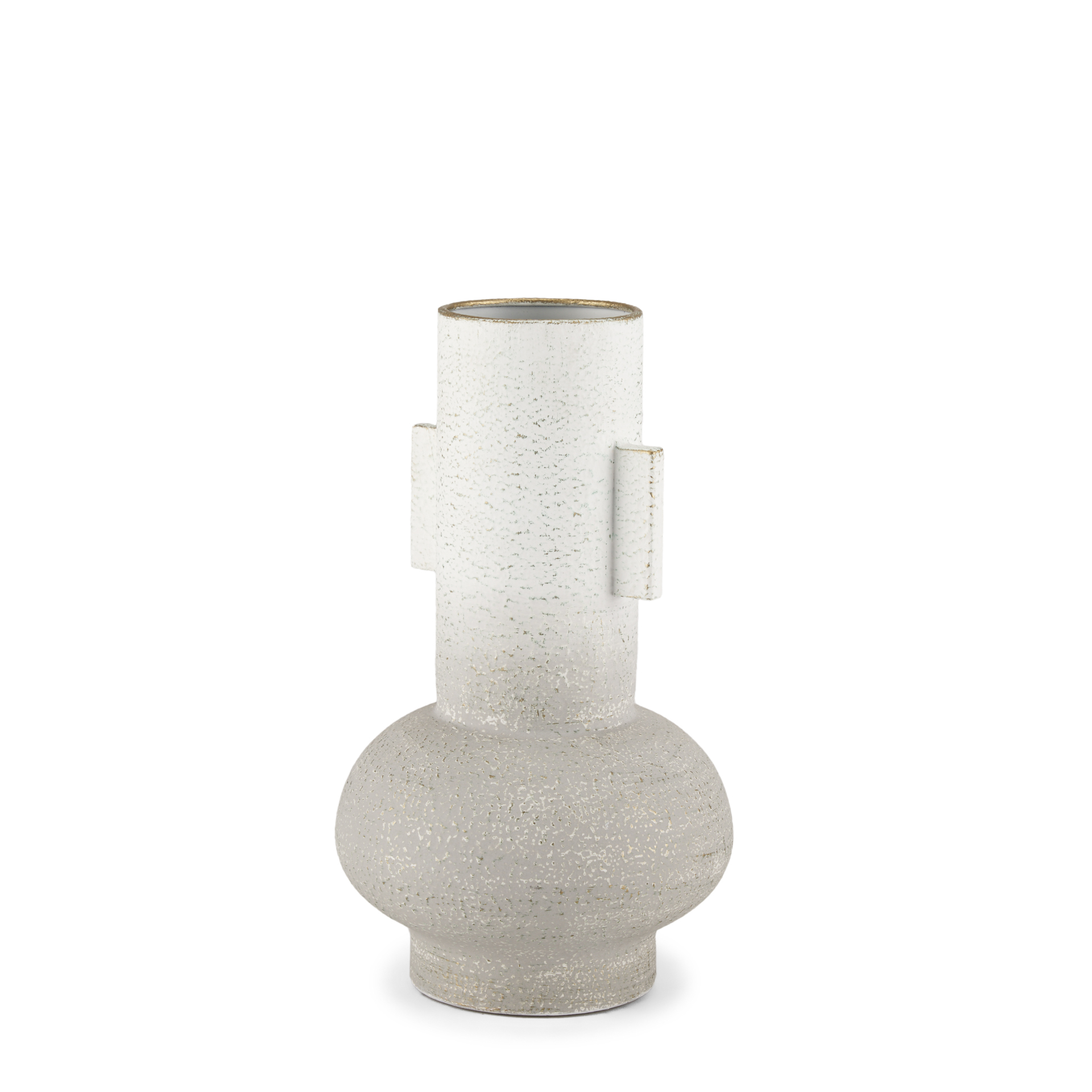 torres small textured off white w/ gold metal vase
