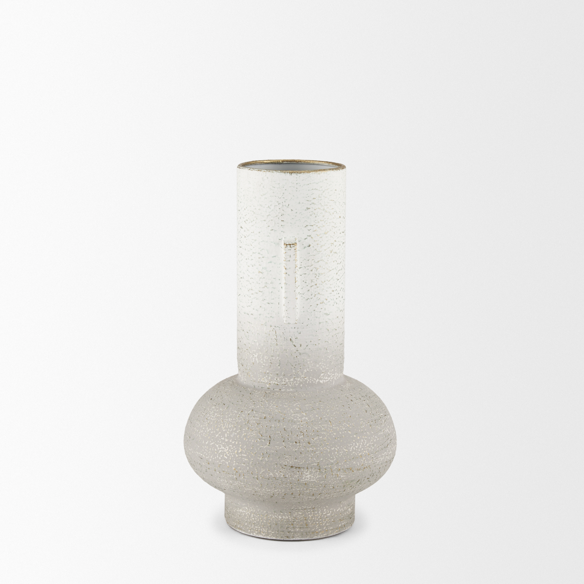 torres small textured off white w/ gold metal vase