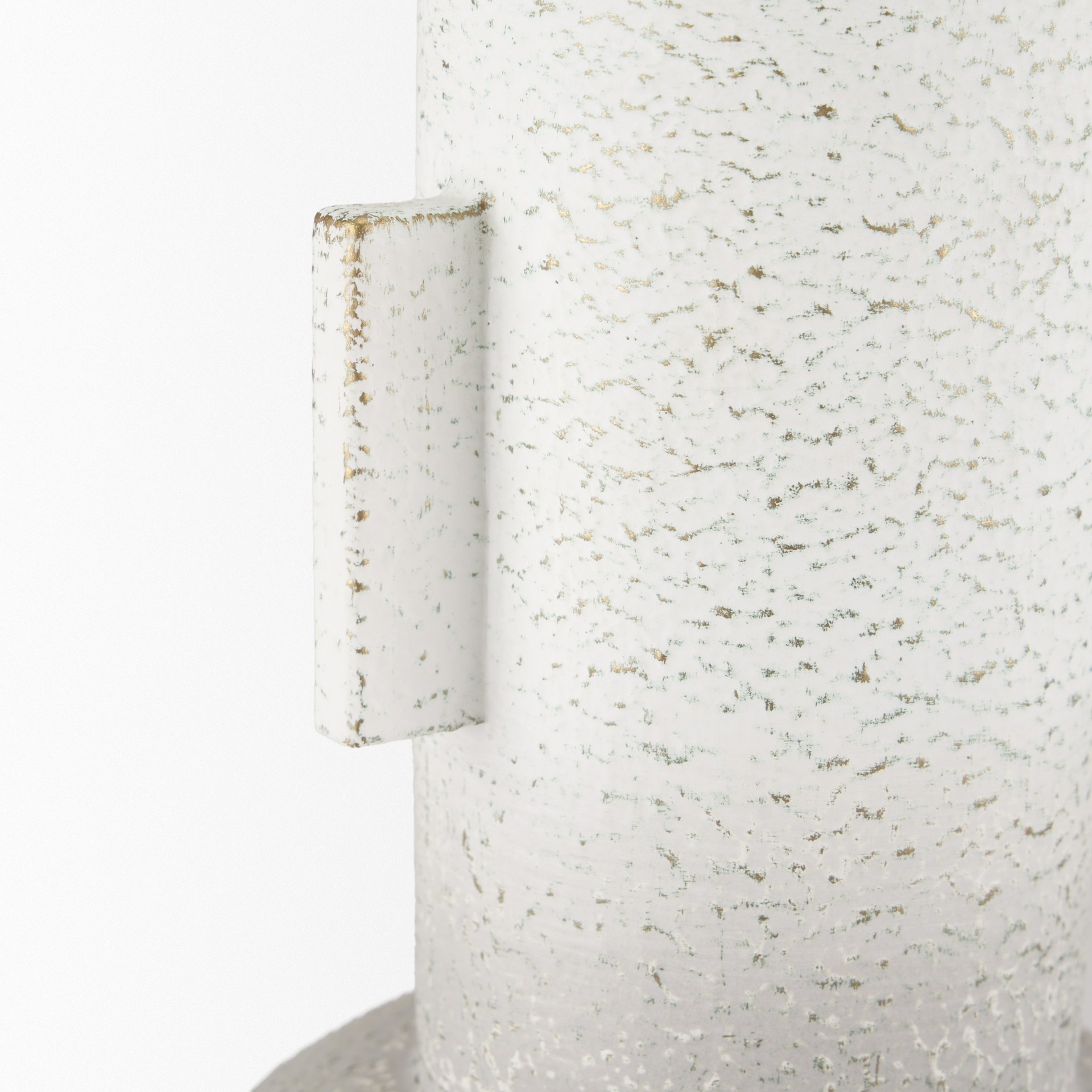 torres small textured off white w/ gold metal vase