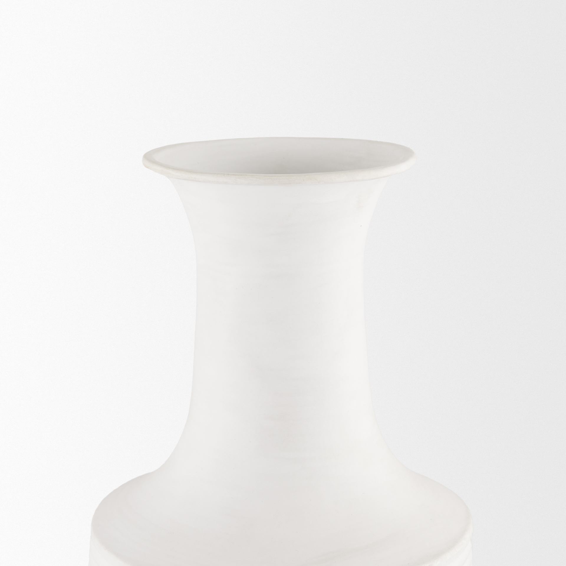 toru medium white w/ grey ombre metal vase