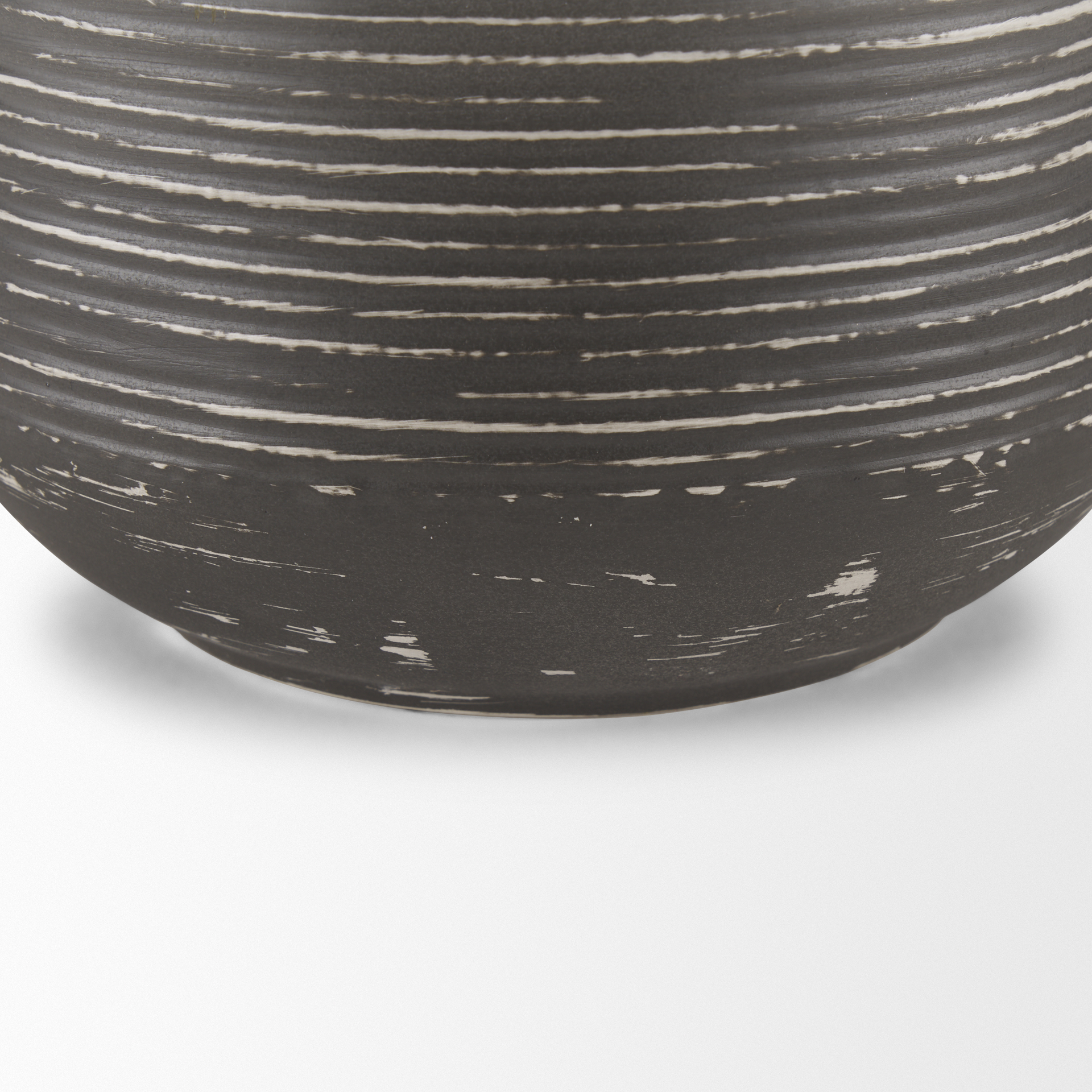 toru medium white w/ grey ombre metal vase