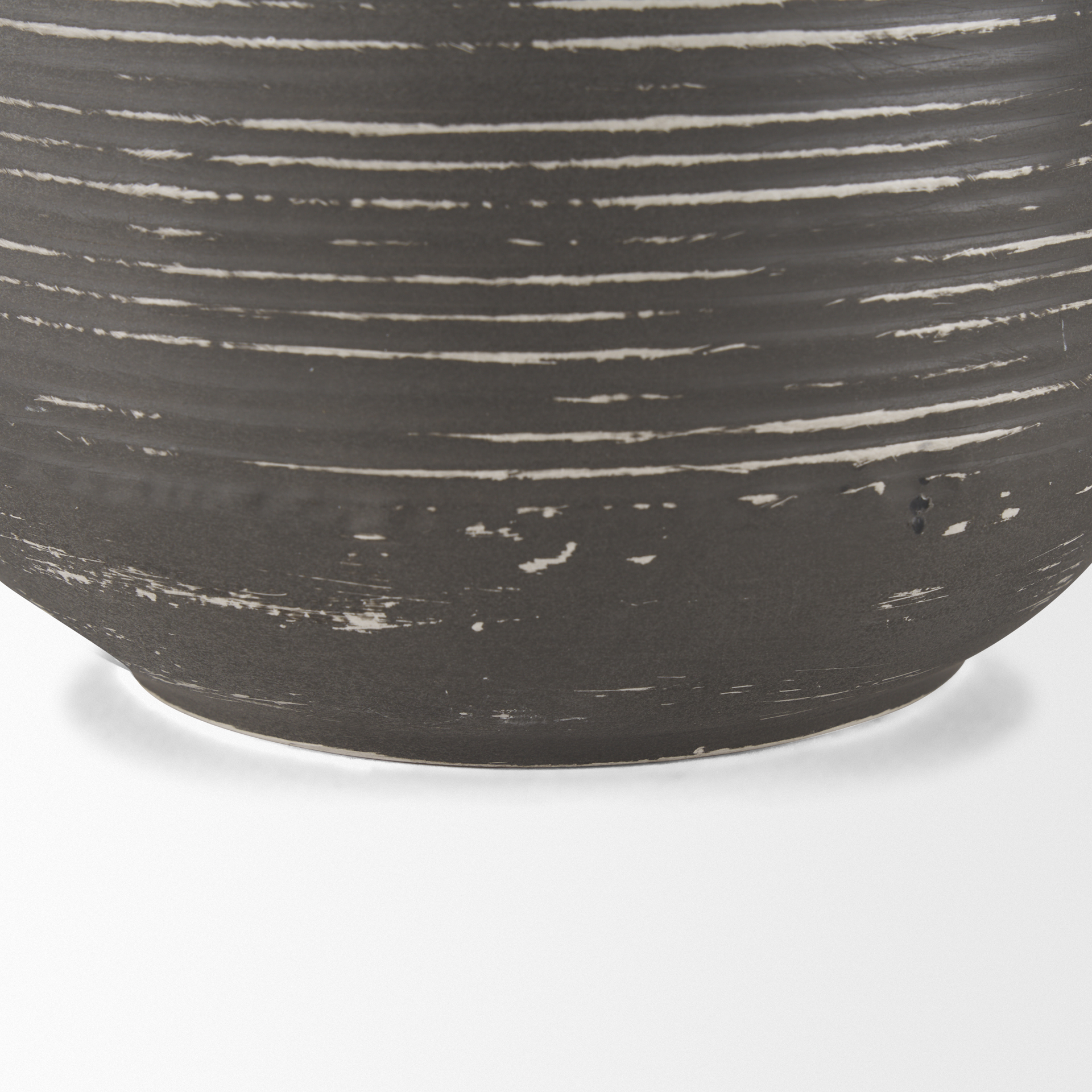 toru tall white w/ grey ombre metal vase