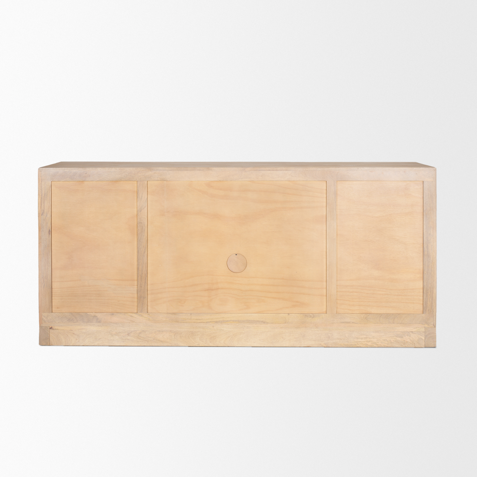 suri light brown wood w/ glass doors sideboard