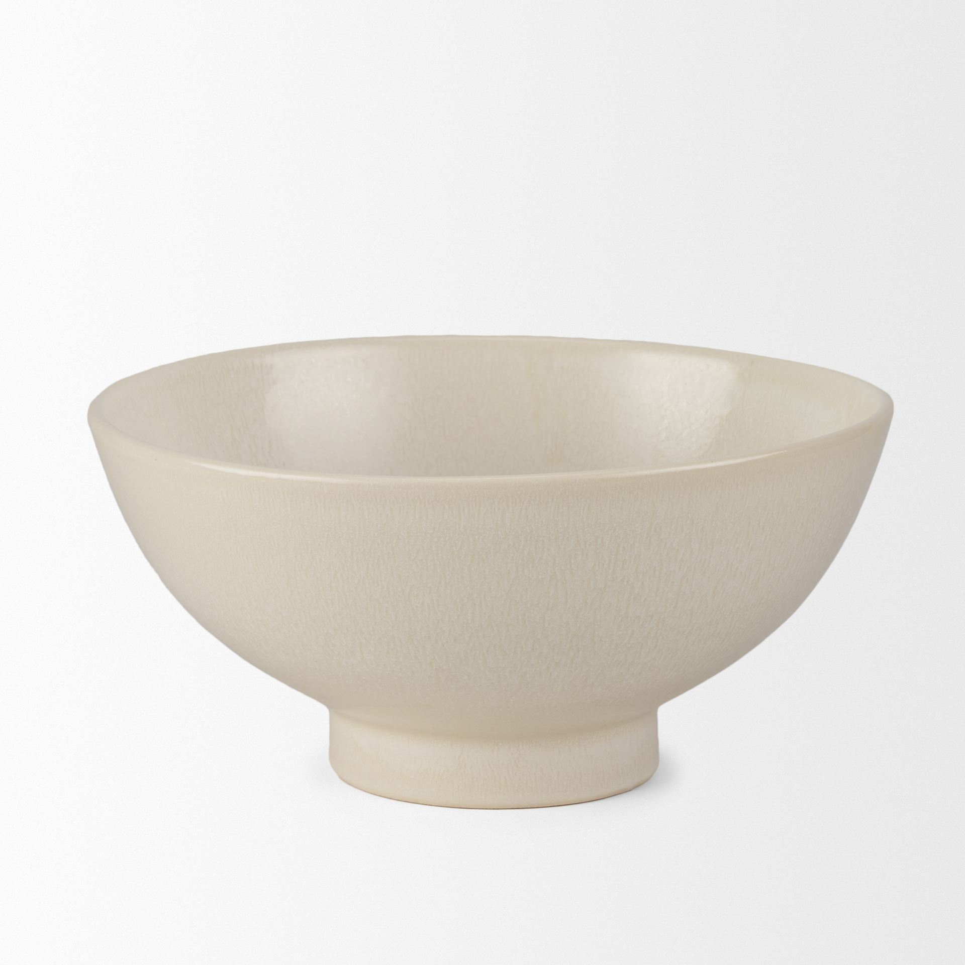 tyren cream glazed decorative round ceramic bowl