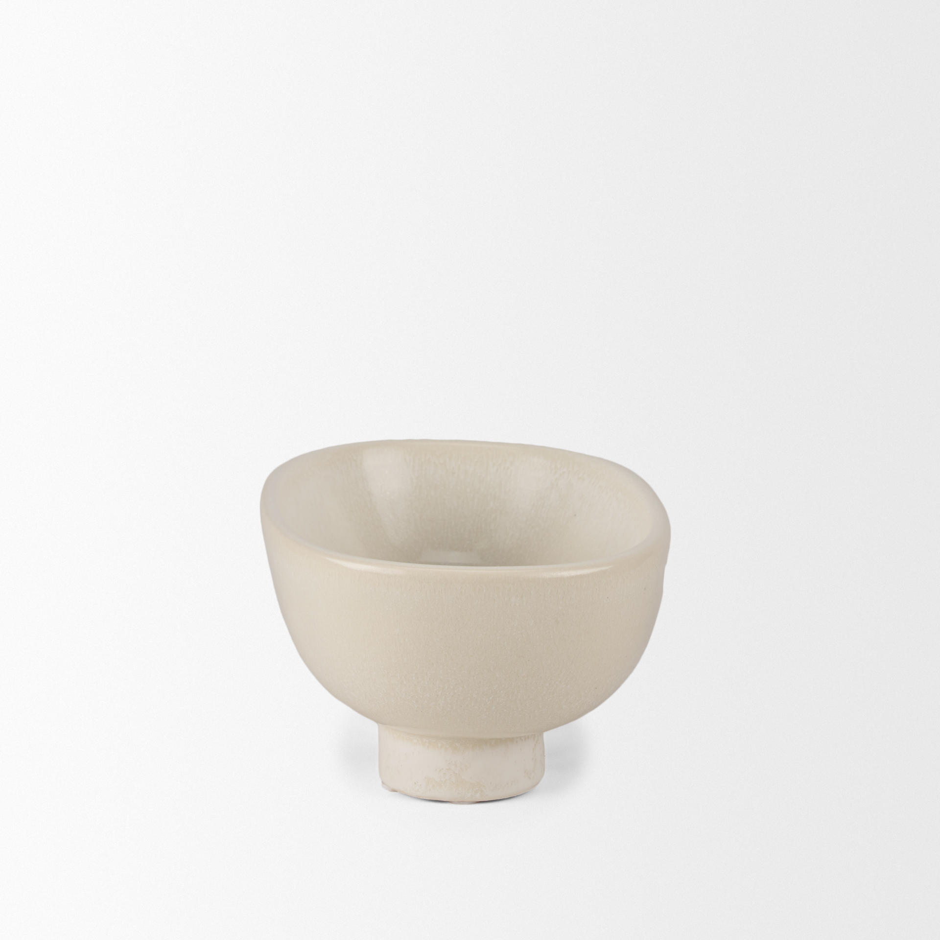 tyren cream glazed decorative oblong ceramic bowl