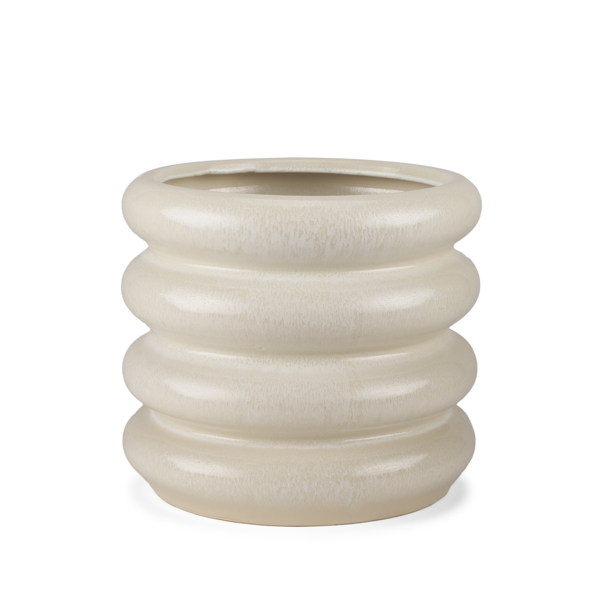 twyla short cream glazed floor vase