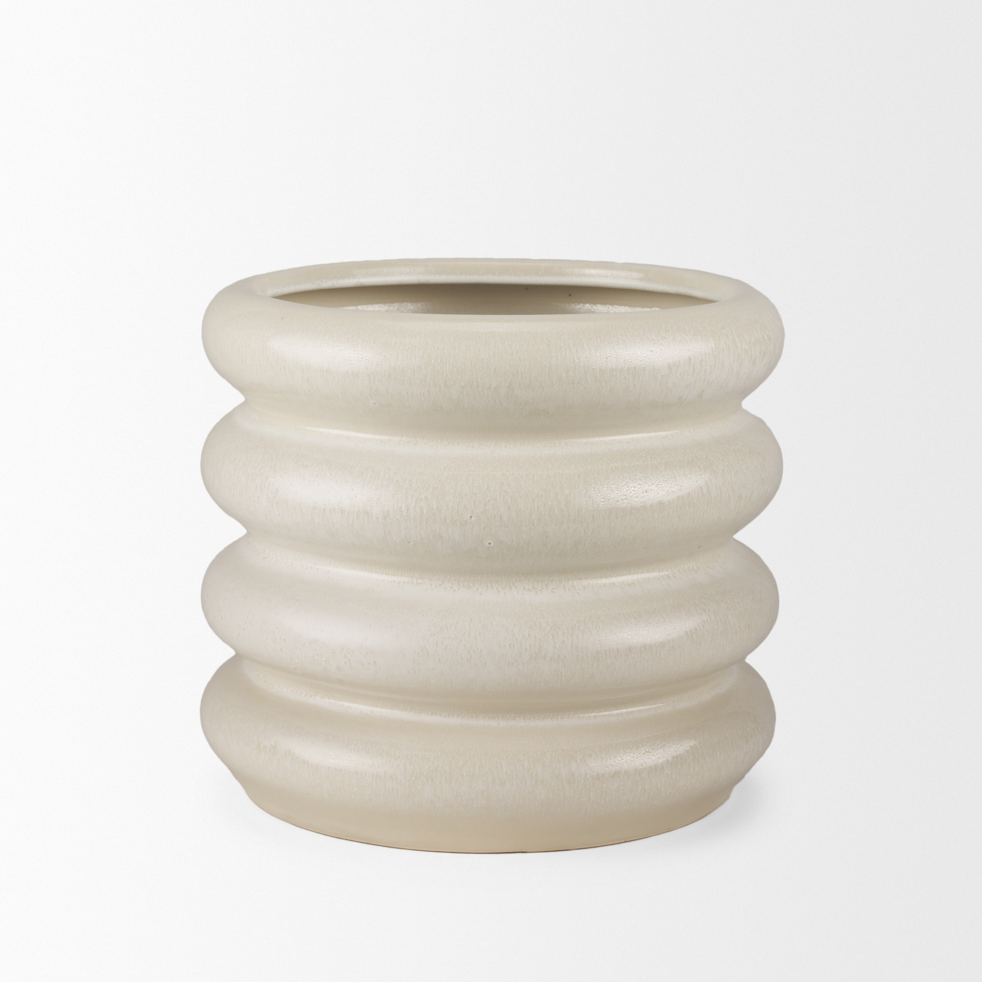 twyla short cream glazed floor vase