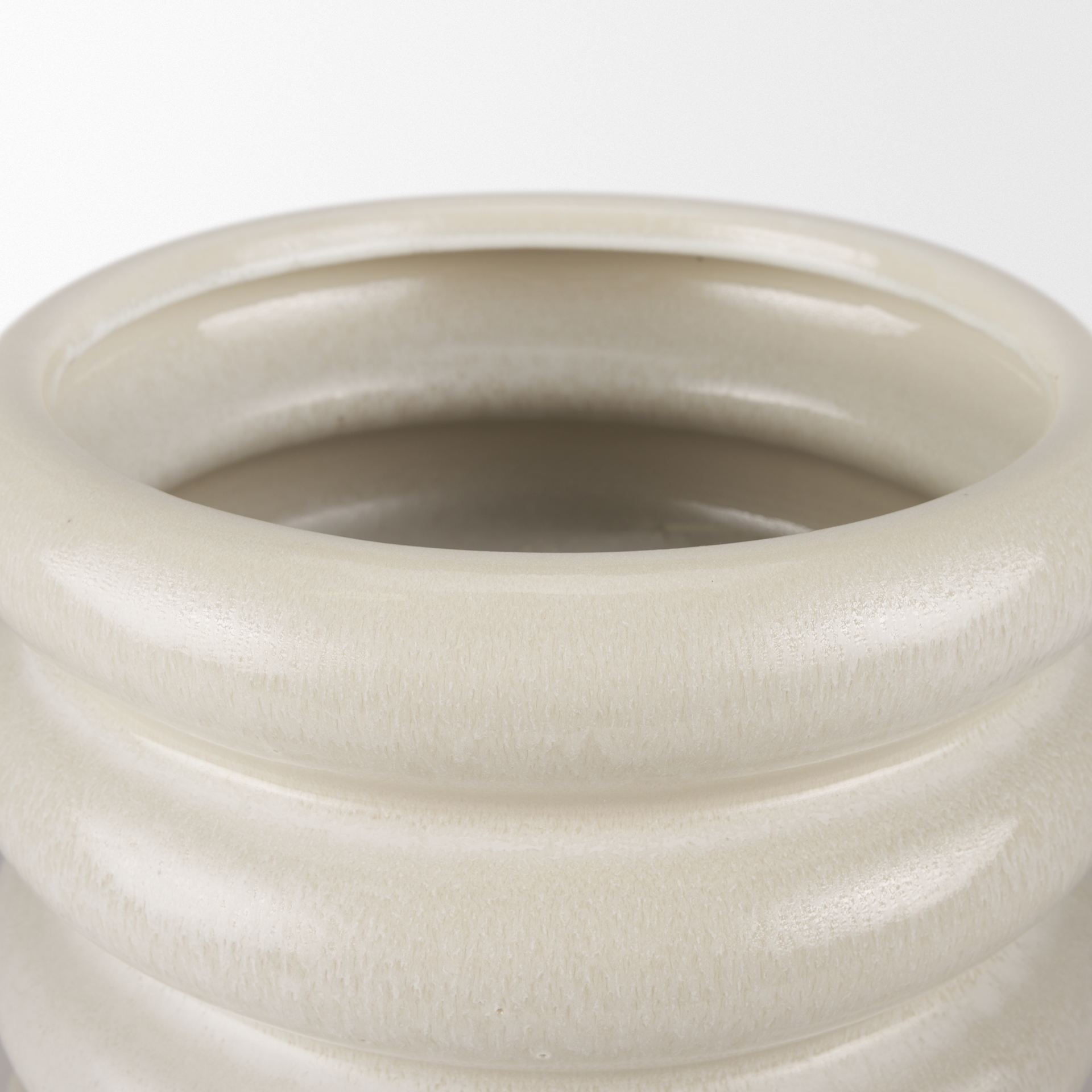 twyla short cream glazed floor vase