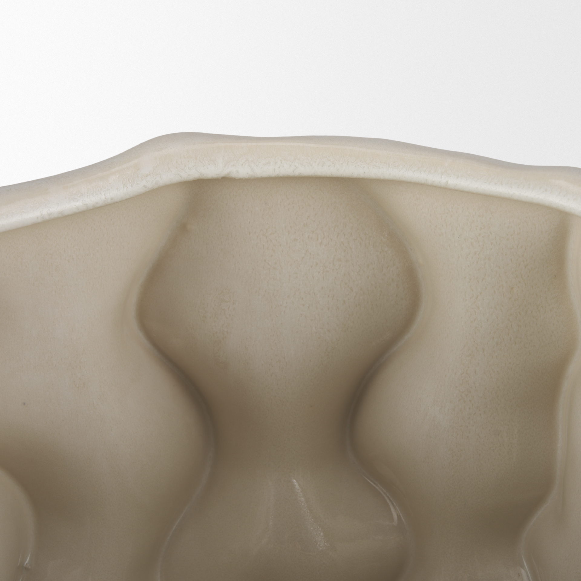 vahn sculptural cream glazed decorative ceramic bowl