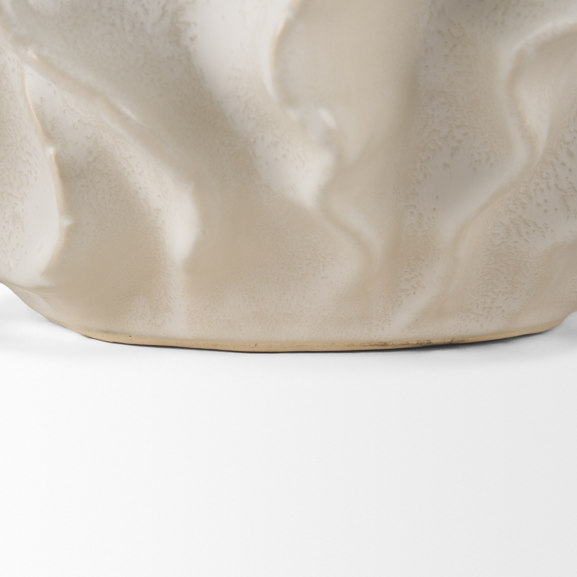 vahn sculptural cream glazed decorative ceramic bowl