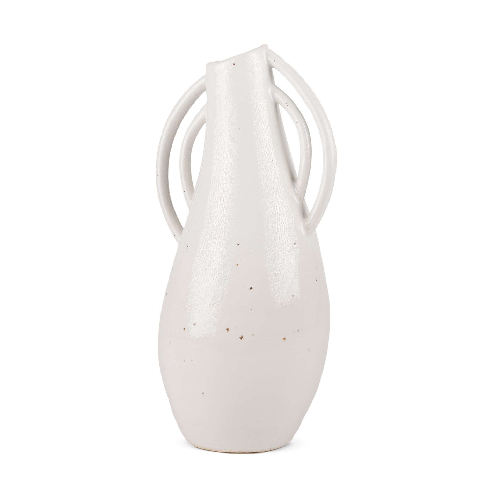 urvi tall off white speckled asymmetrical ceramic vase