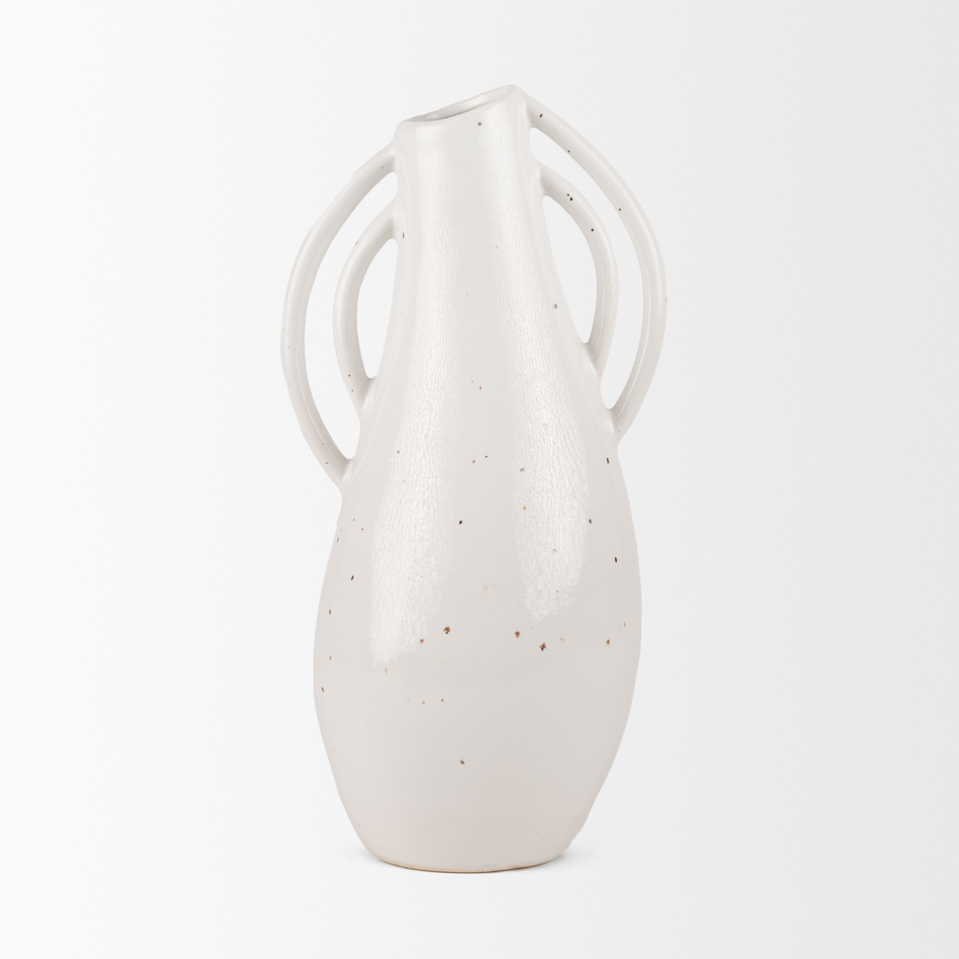urvi tall off white speckled asymmetrical ceramic vase