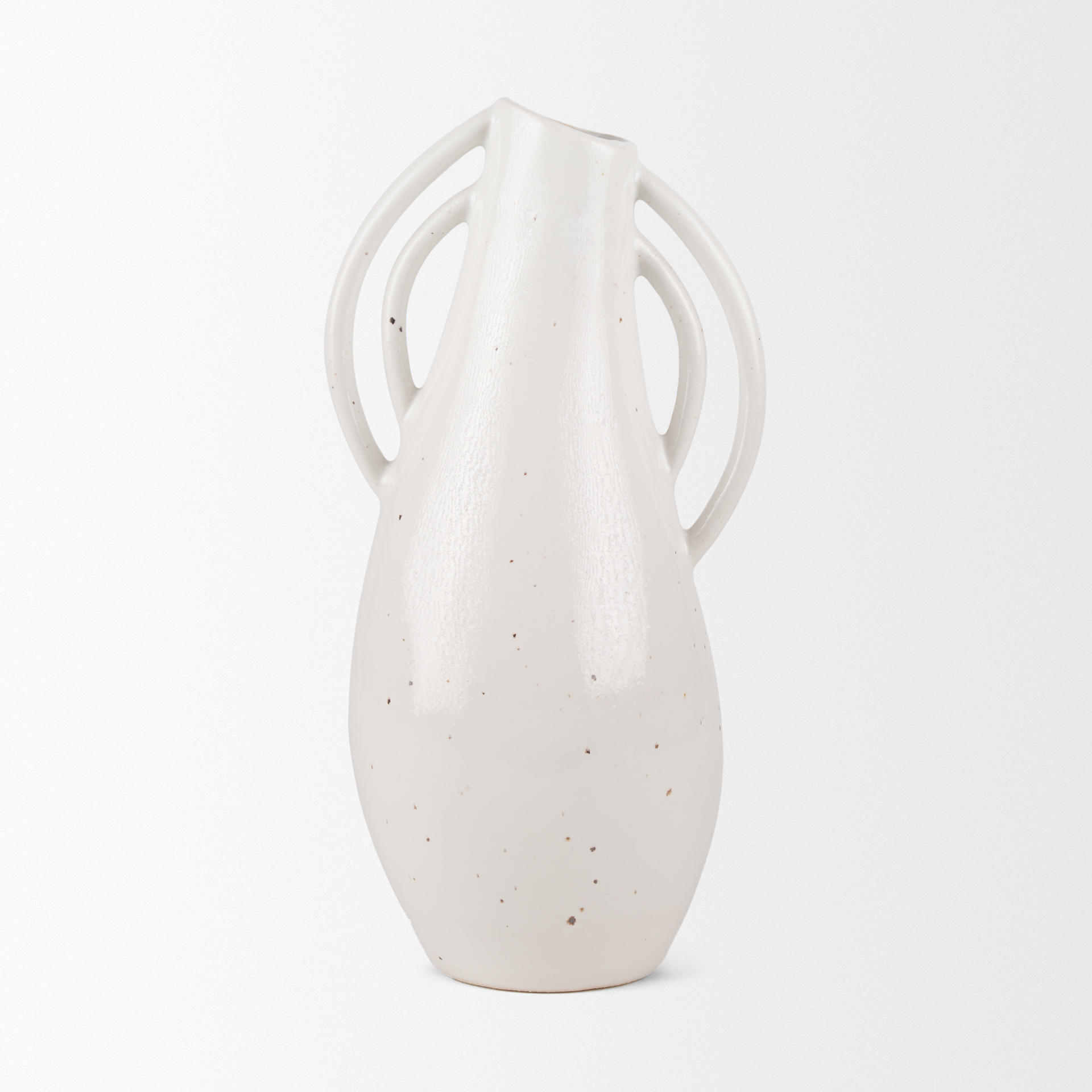 urvi tall off white speckled asymmetrical ceramic vase
