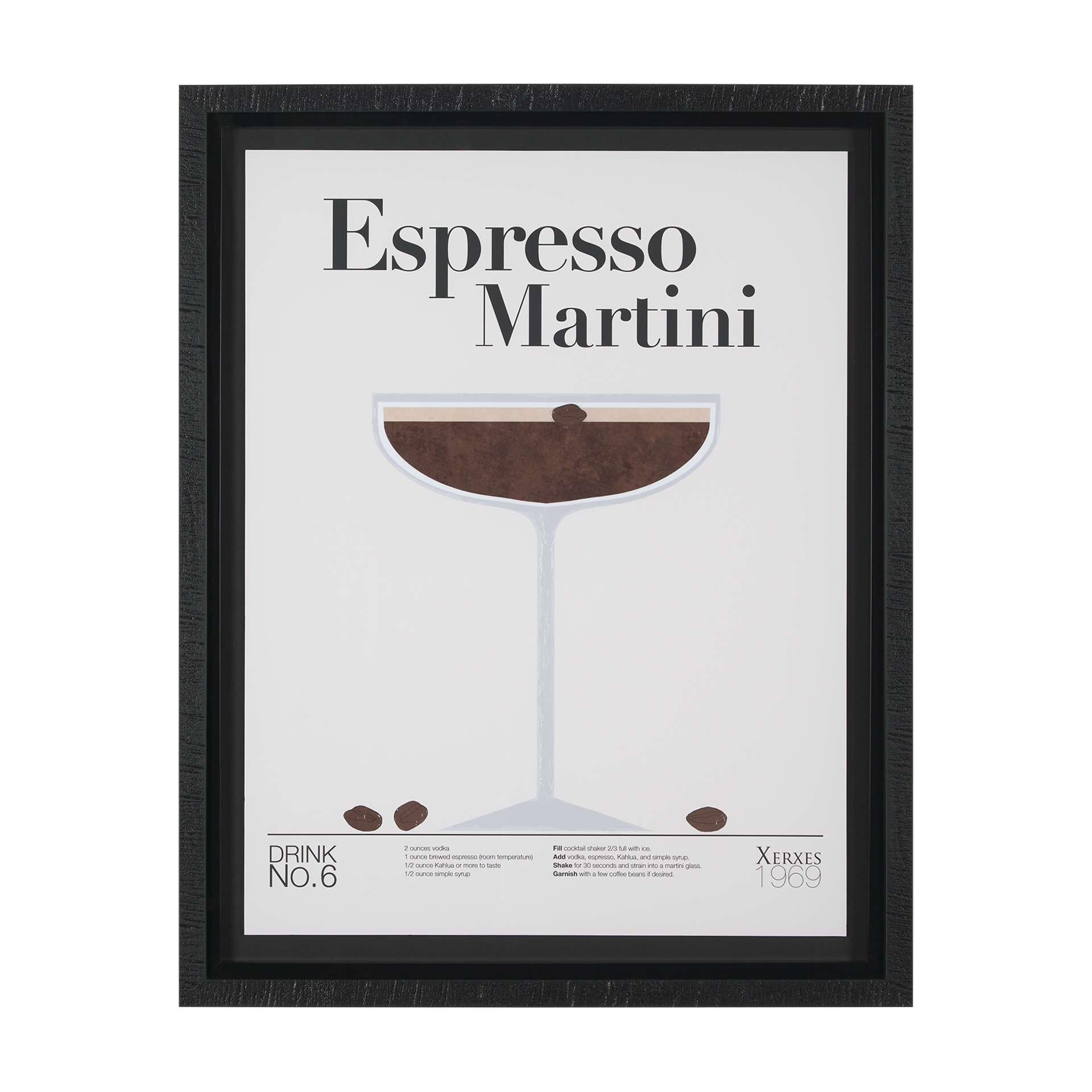 espresso martini by mercana studio a hand embelished textured framed art print matted under glass