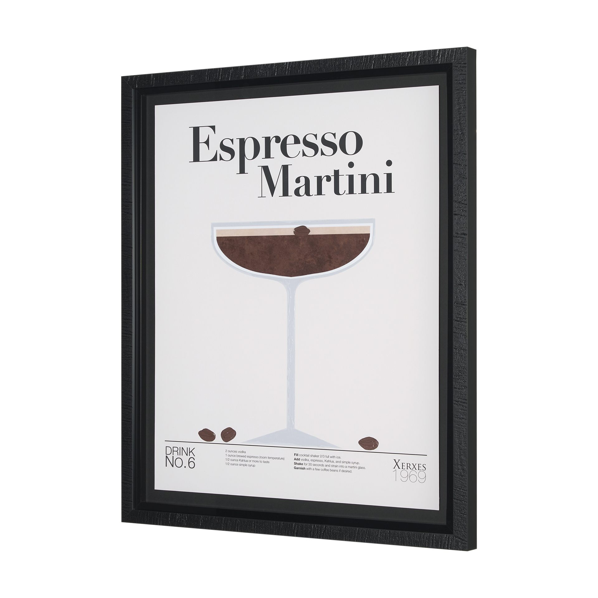 espresso martini by mercana studio a hand embelished textured framed art print matted under glass