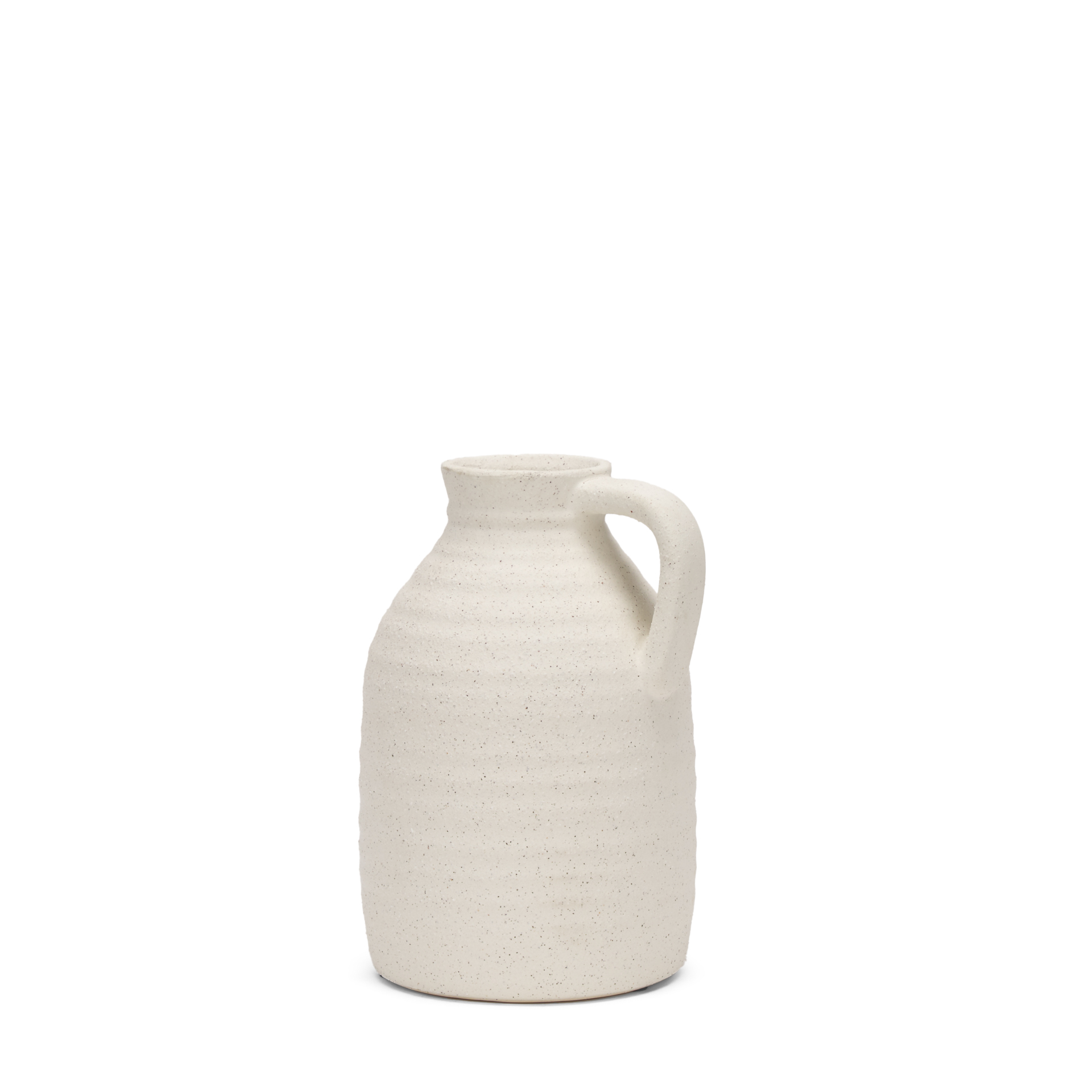 tyrus medium textured matte white w/ speckling ceramic vase