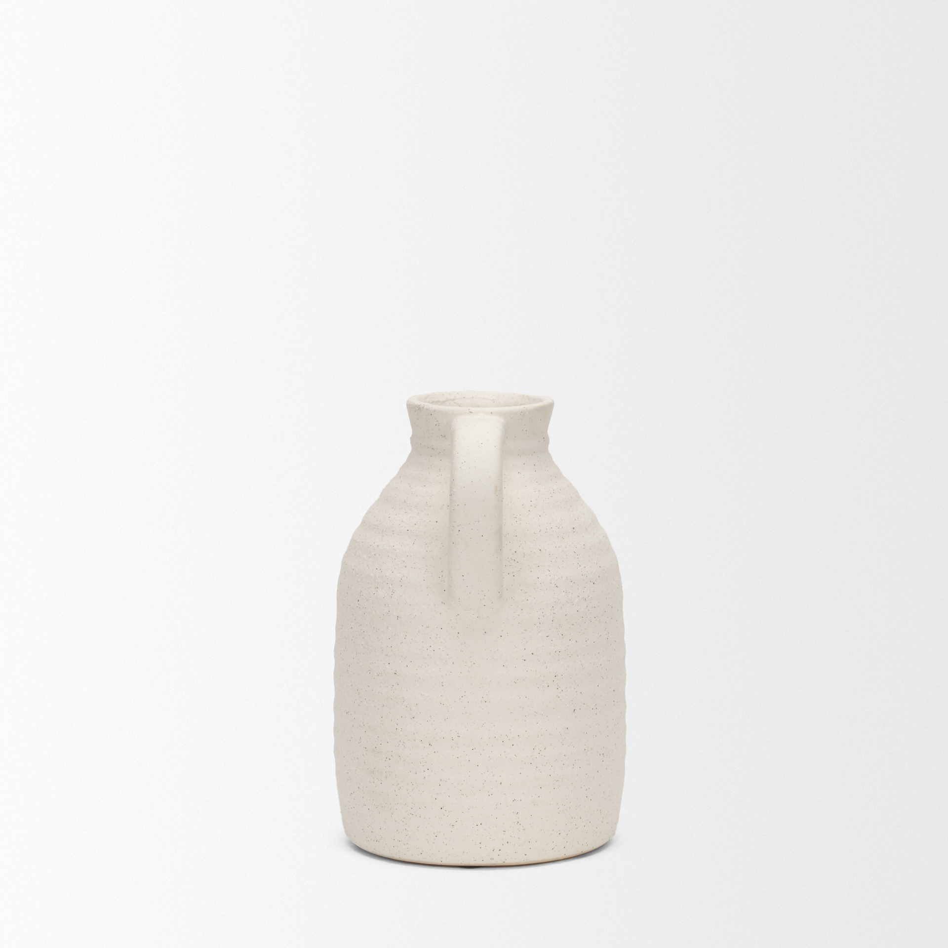 tyrus medium textured matte white w/ speckling ceramic vase