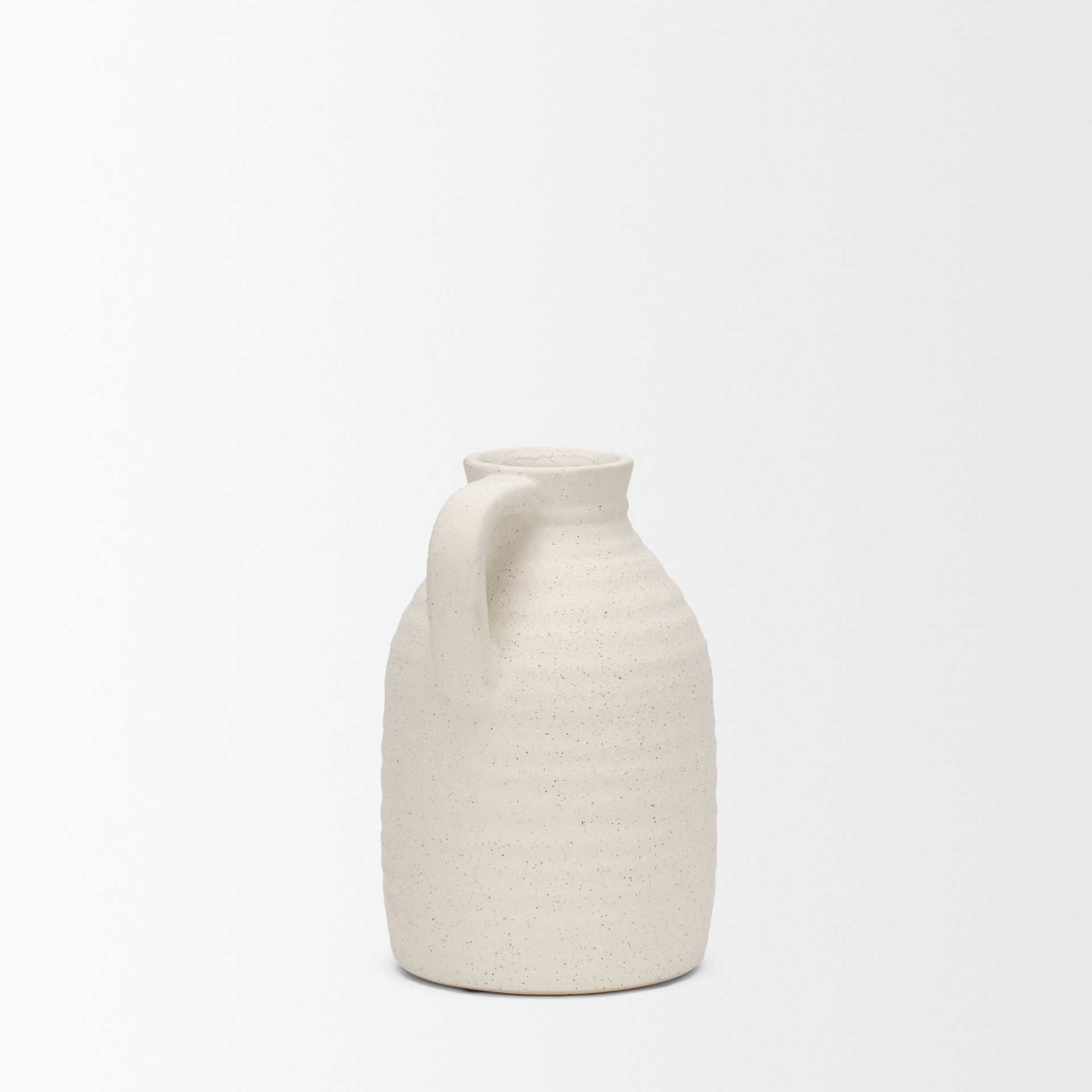 tyrus medium textured matte white w/ speckling ceramic vase