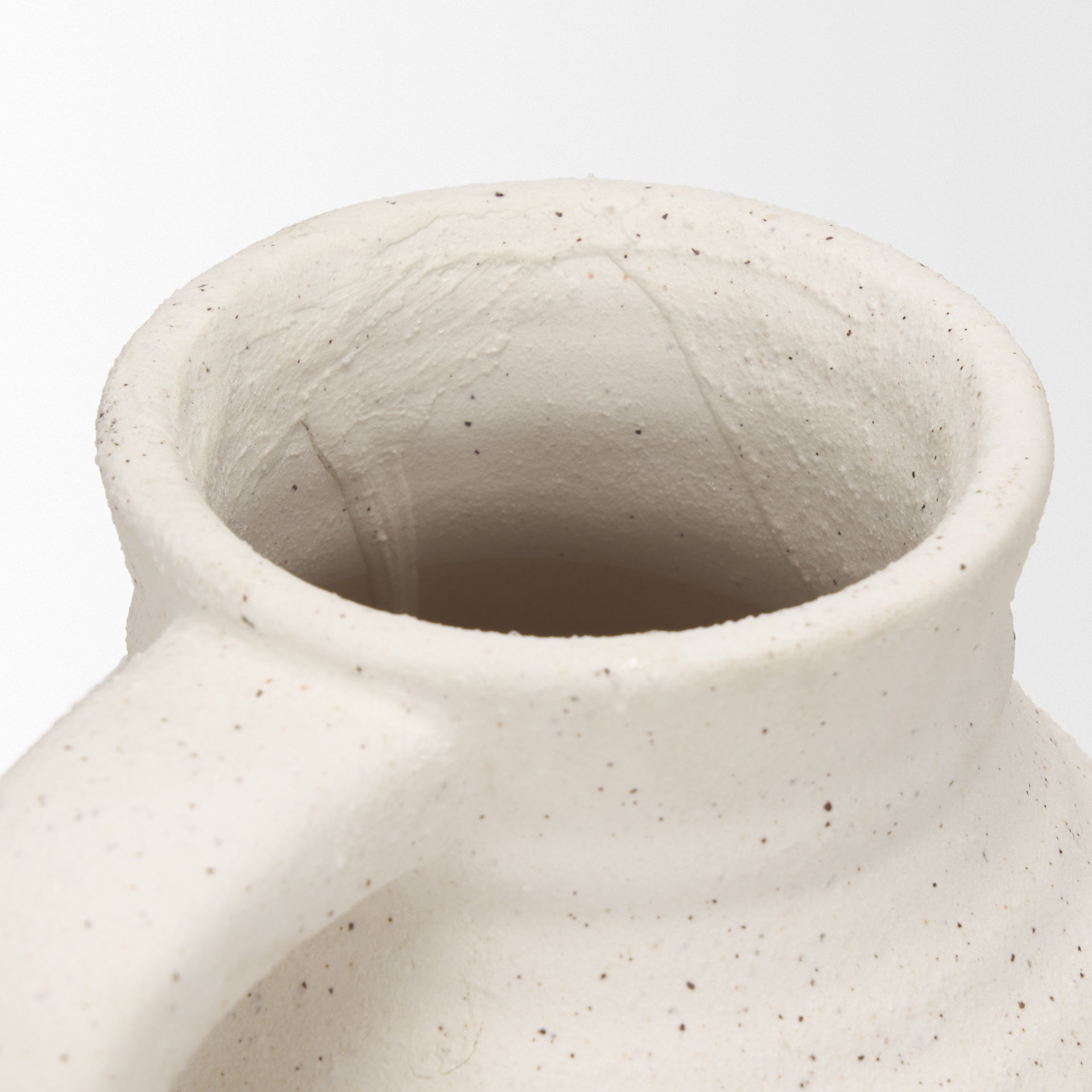 tyrus medium textured matte white w/ speckling ceramic vase
