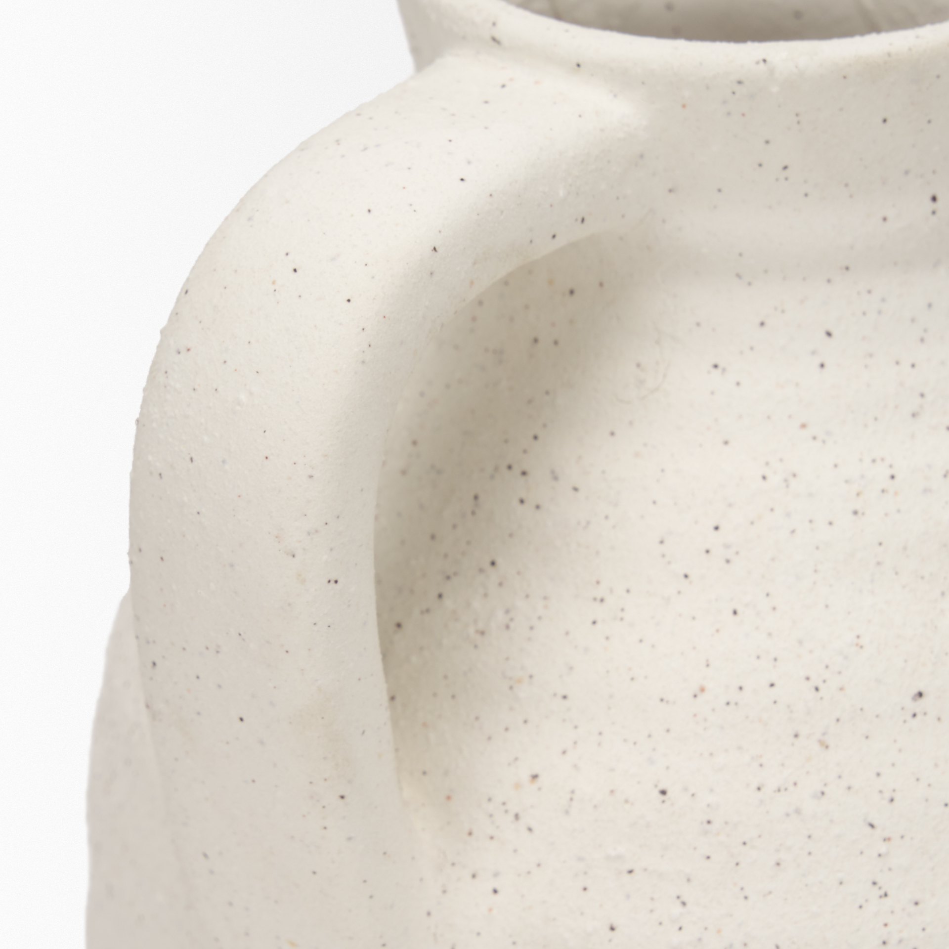 tyrus medium textured matte white w/ speckling ceramic vase