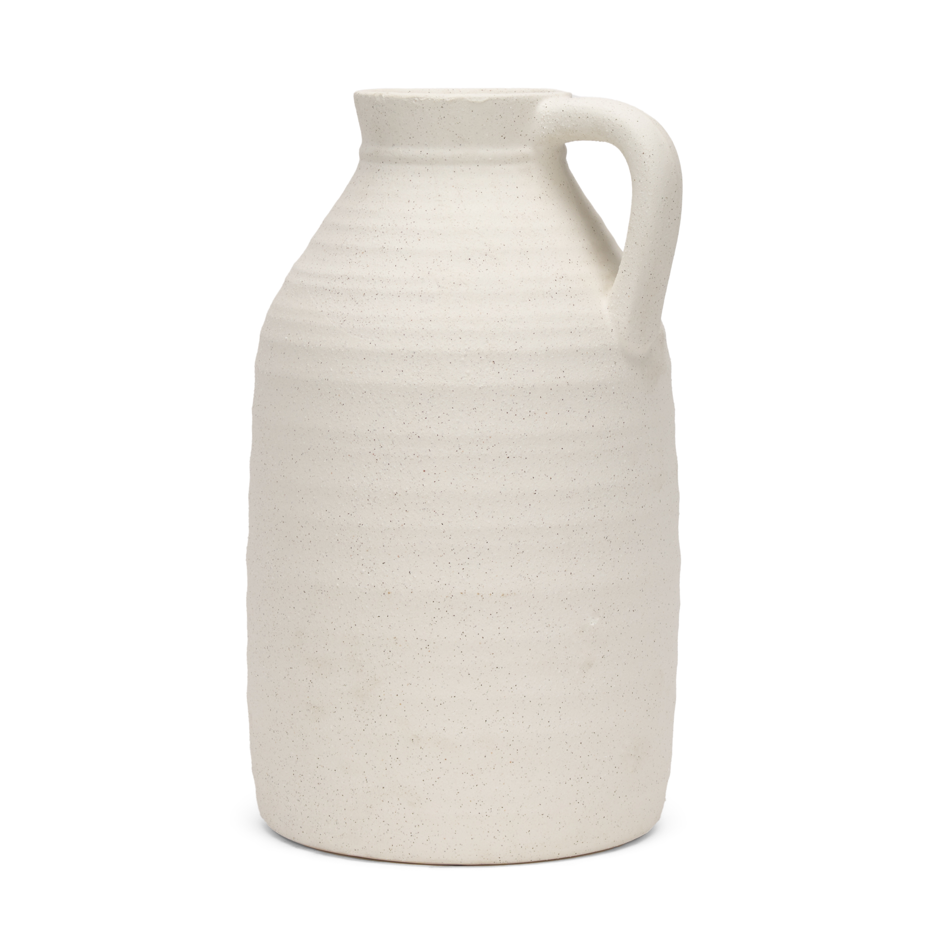 tyrus large textured matte white w/ speckling ceramic vase