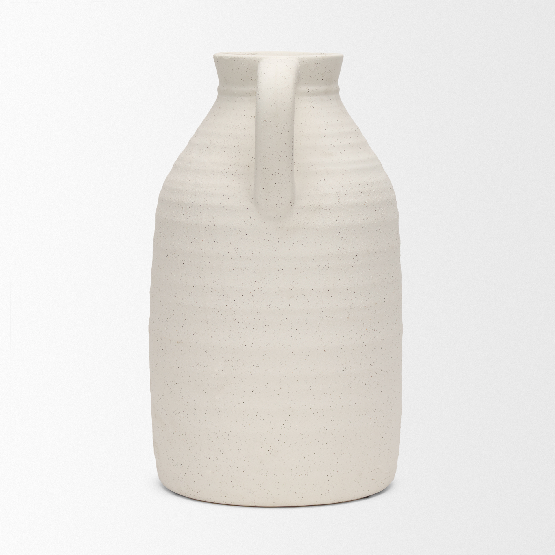 tyrus large textured matte white w/ speckling ceramic vase